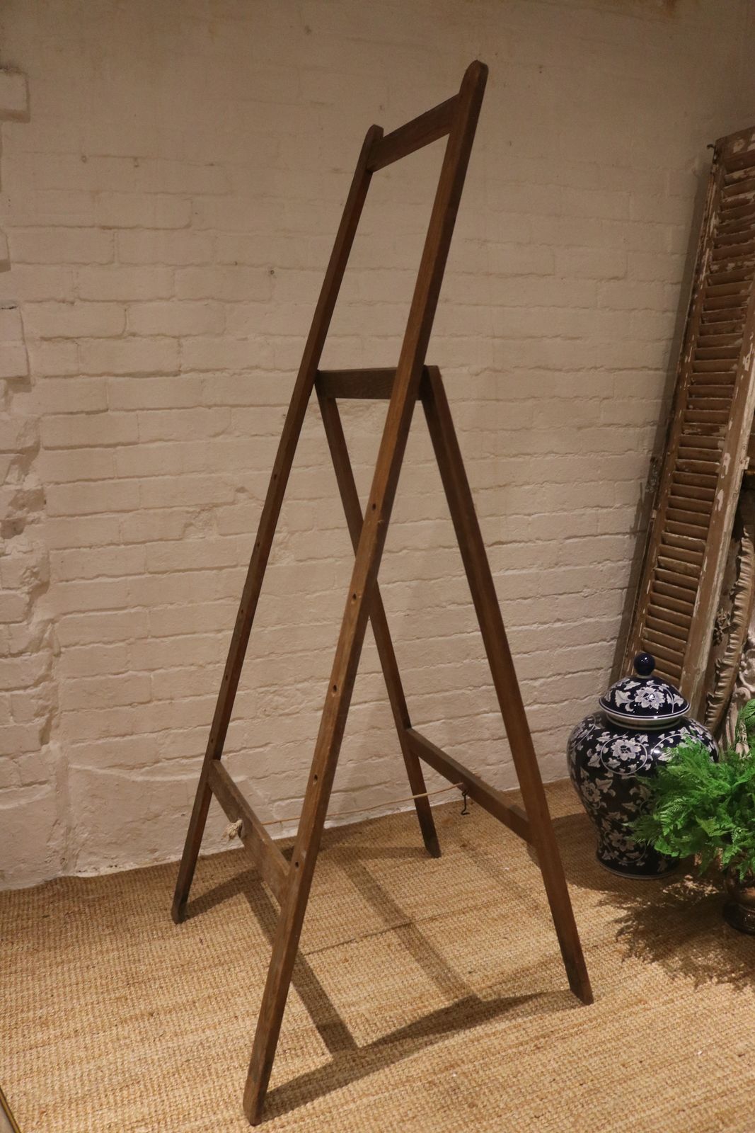 Home Decor Huge Antique Painting Studio Easel / Rounded Top / Solid Wood photo