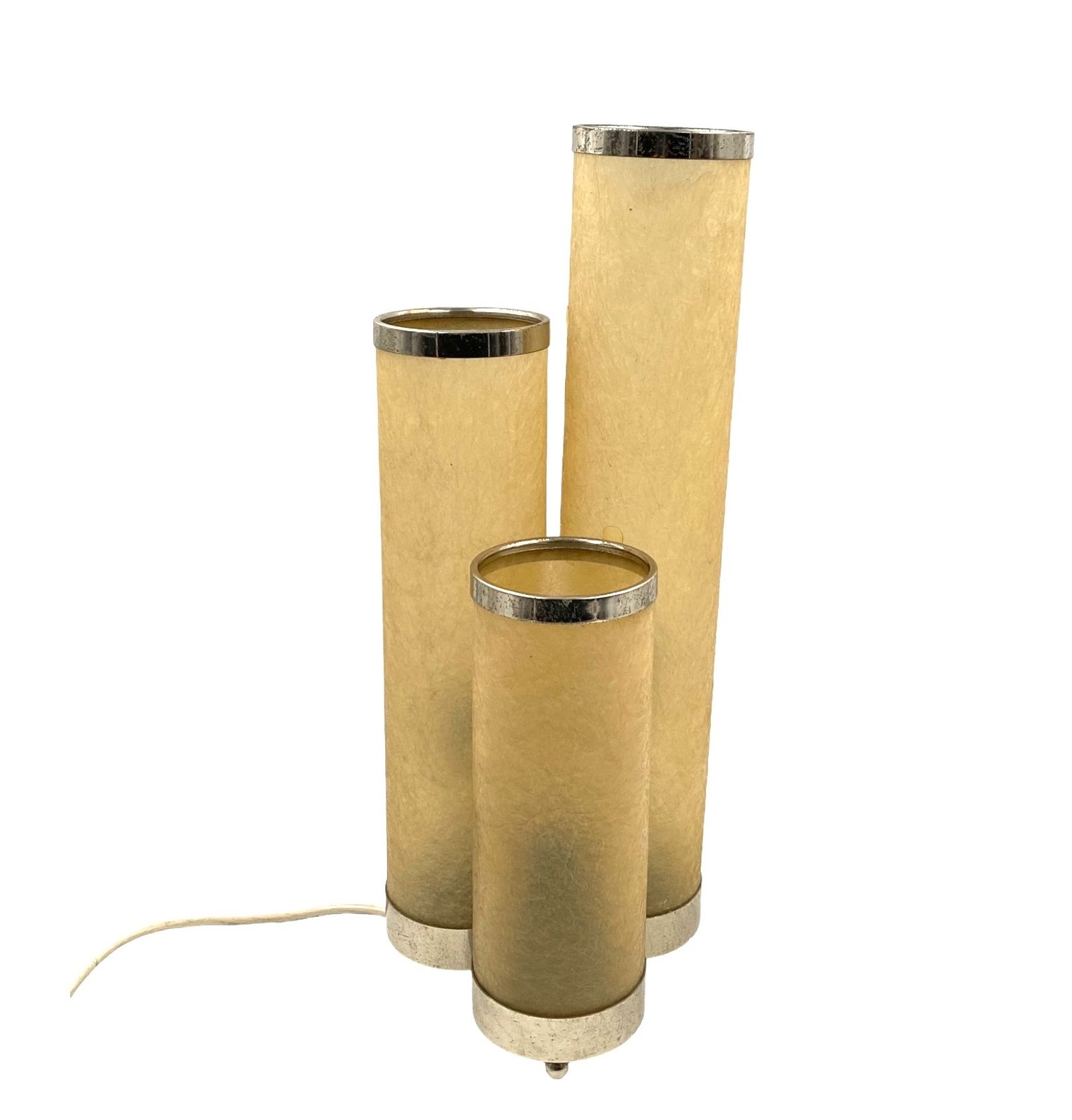 photo furniture Hollywood Regency Fiberglass And Brass Table Lamp, Italy 1970s