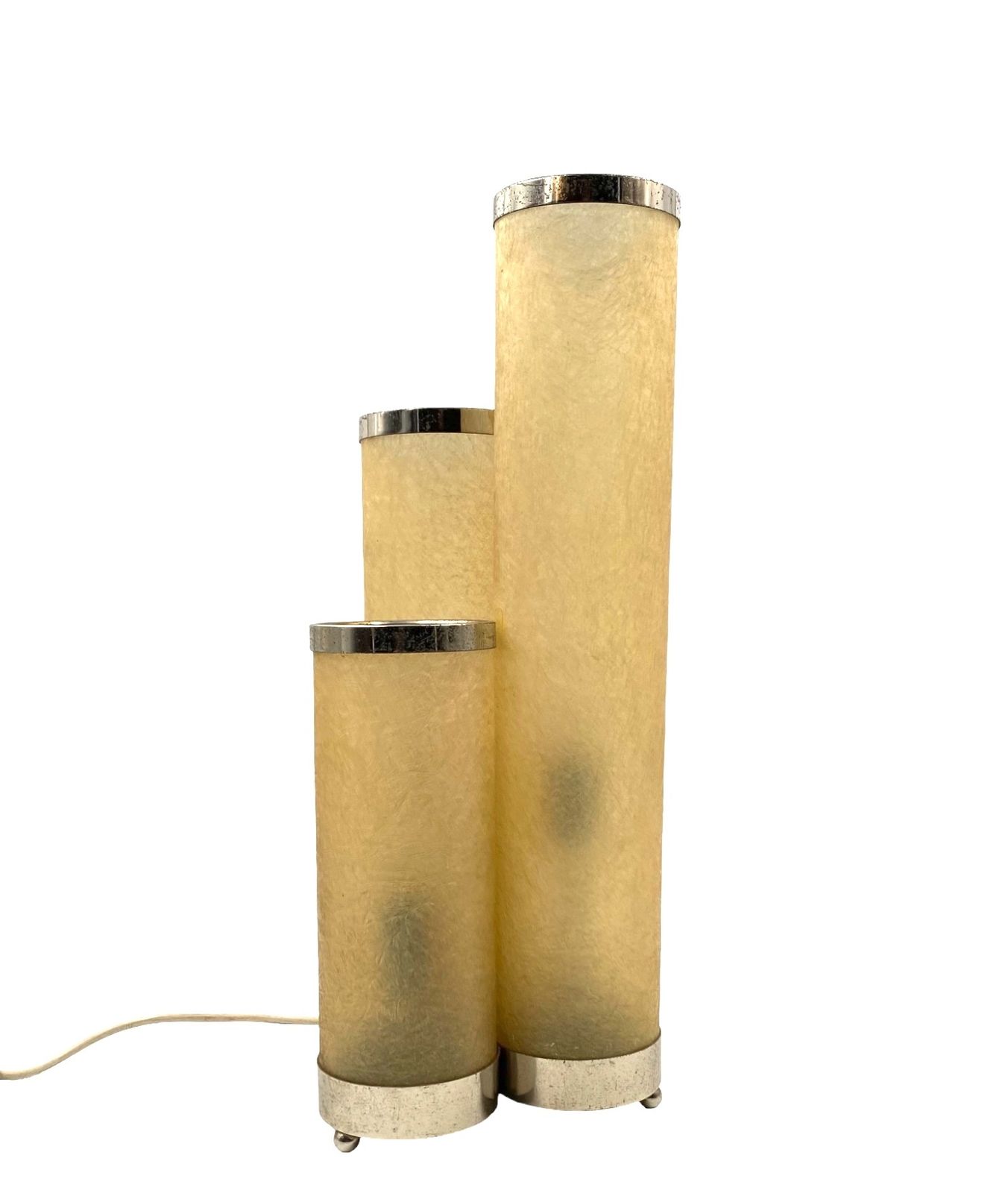 photo for sale Hollywood Regency Fiberglass And Brass Table Lamp, Italy 1970s