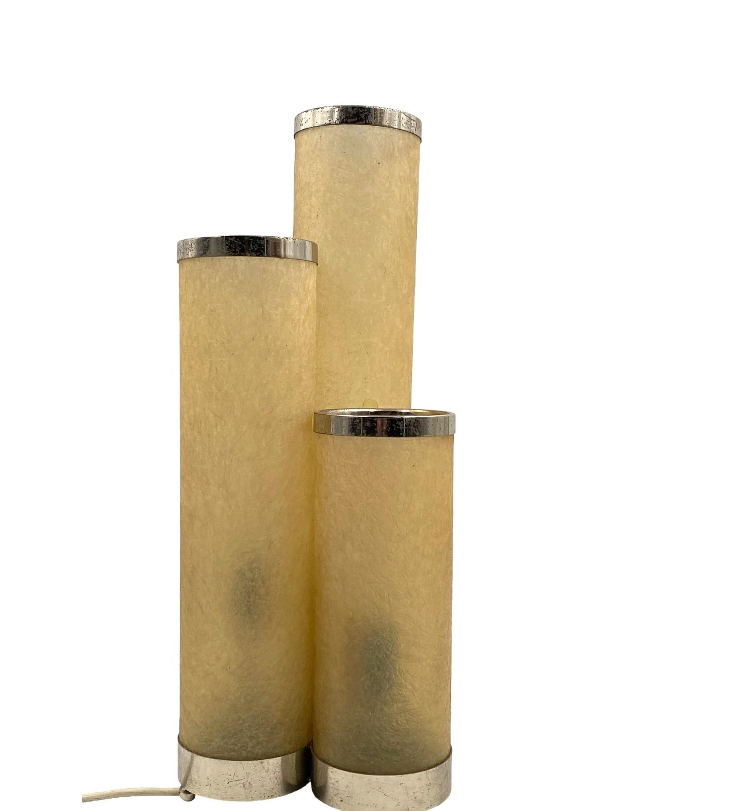 550.0 Hollywood Regency Fiberglass And Brass Table Lamp, Italy 1970s photo