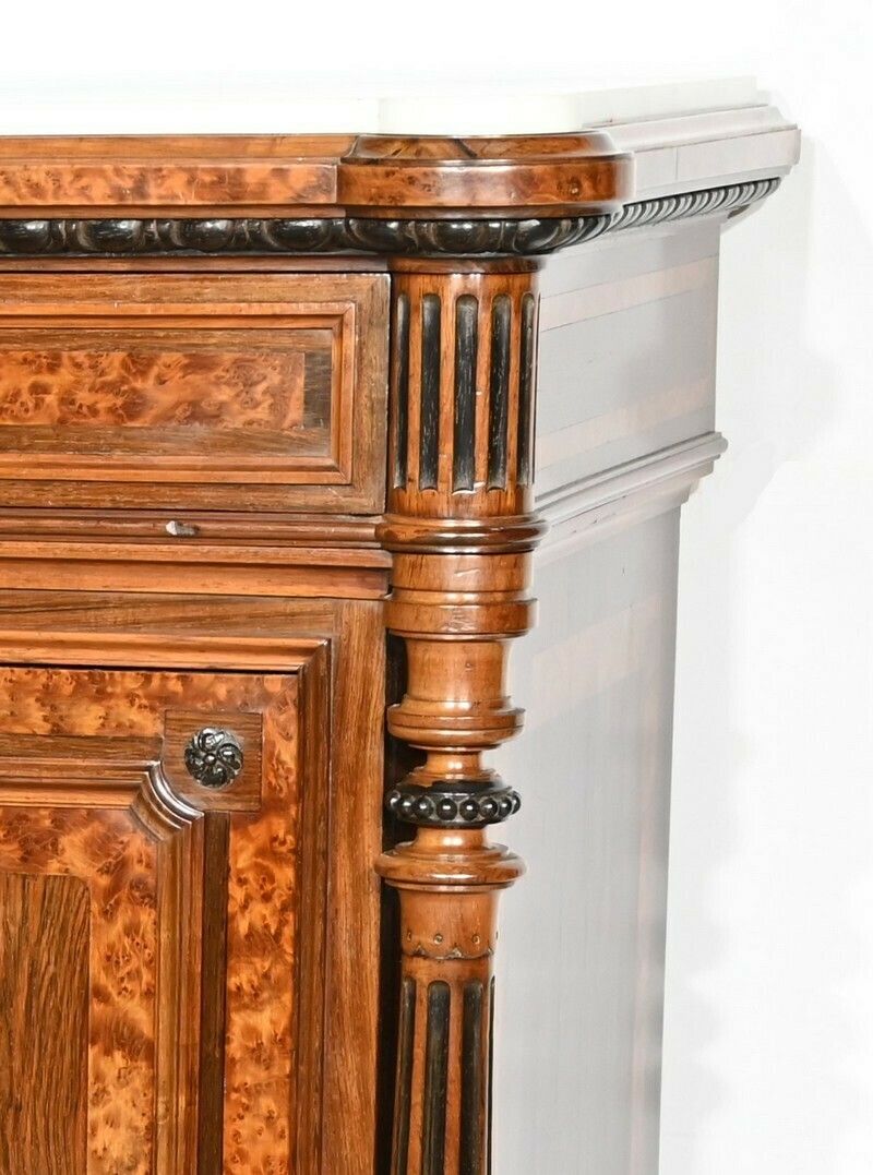 photo vintage Commode Buffet In Amboyna Burl And Rosewood, Louis XVI Style – 2nd Part 19th