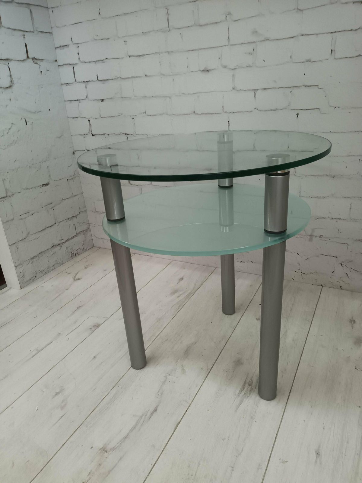 photo for sale Vintage Glass & Chrome Hall Table Plant Stand Side Table 2 Tier 1980's Retronovia 5 Out Of 5 Stars