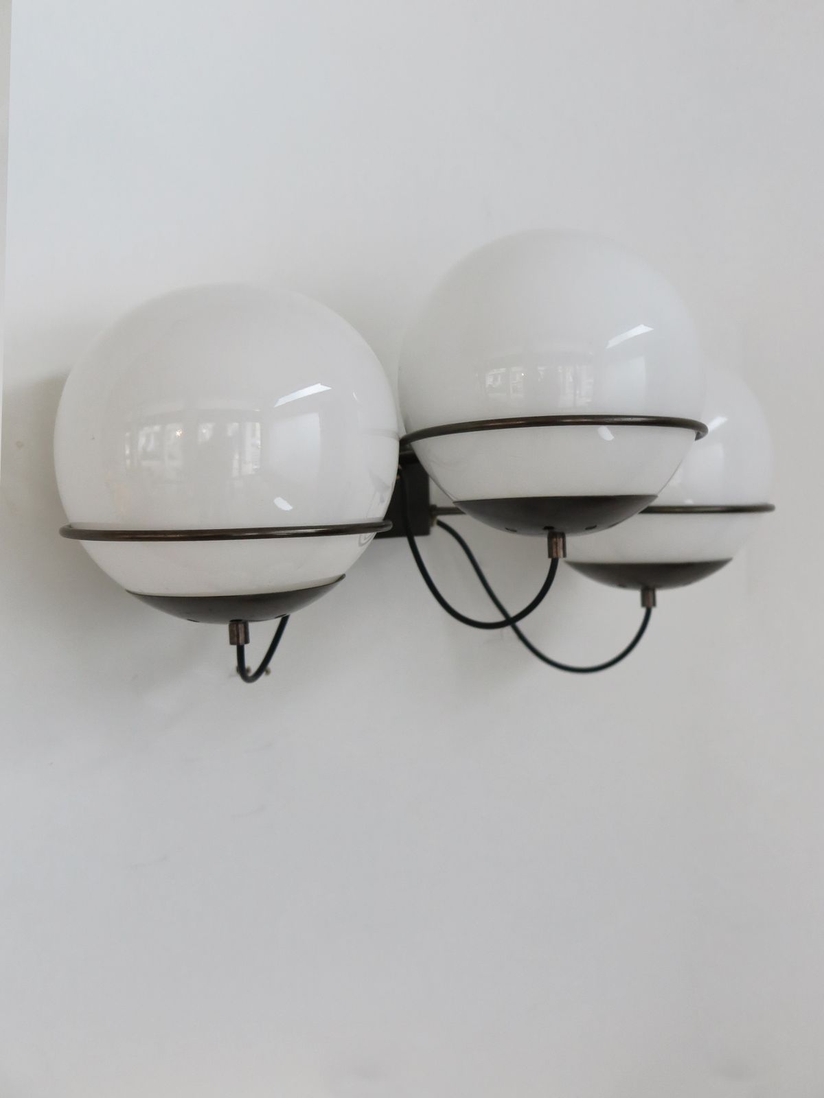 Italian Candle Metal Glass Sconces Wall Lights Set Of Two, 1960s photo buy