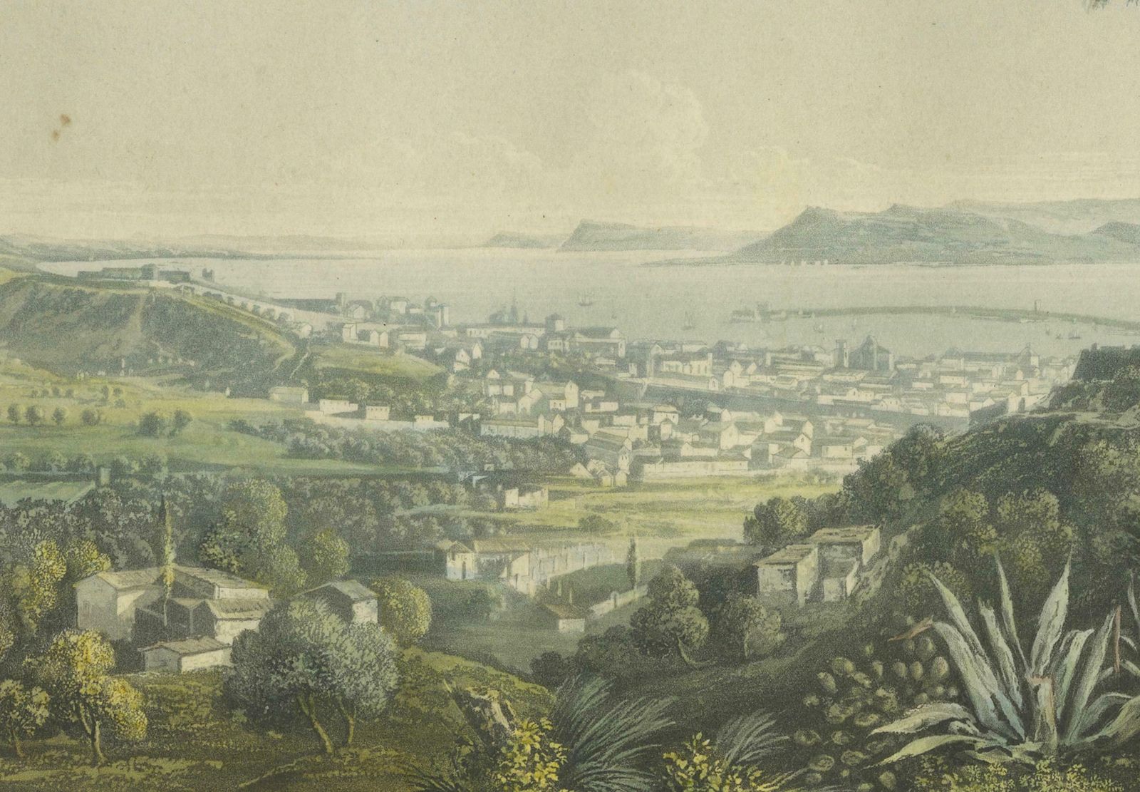 Serene Vista Of Messina And Its Strait: An Engraved Jewel, Circa 1800 photo 142.0