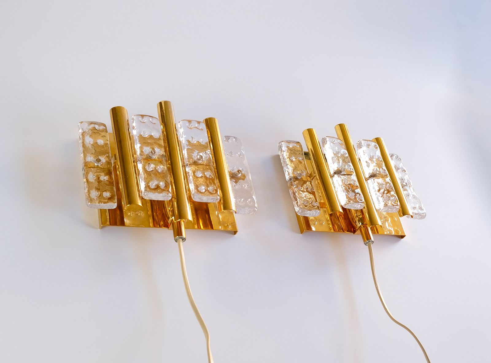 Pair Of Mid Century Carl Fagerlund Wall Lights For Orrefors, Sweden C.1960s photo furniture