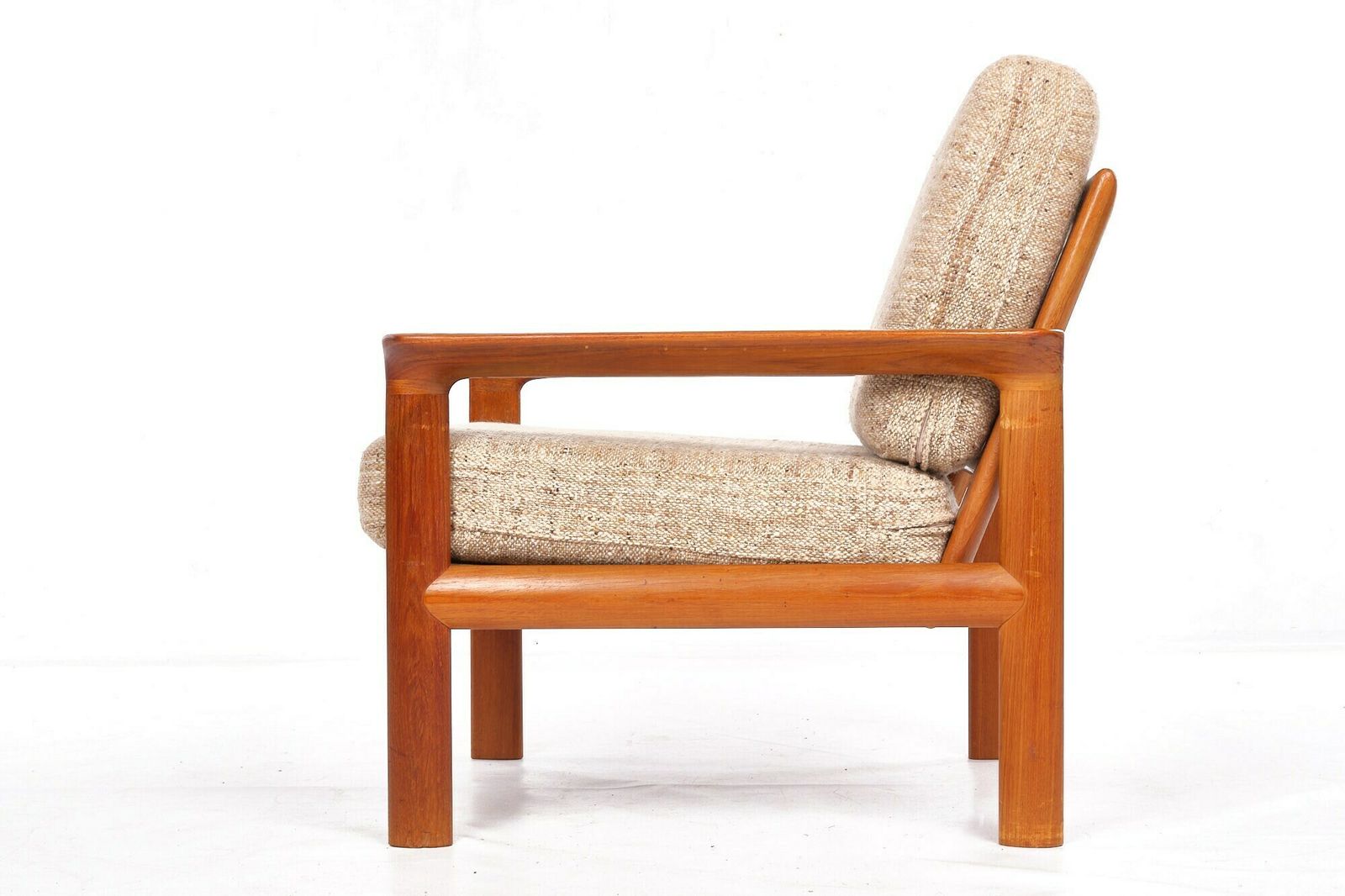 Easy Chair, Teakwood, Komford, Vintage, Wool Mid Century photo 580.0