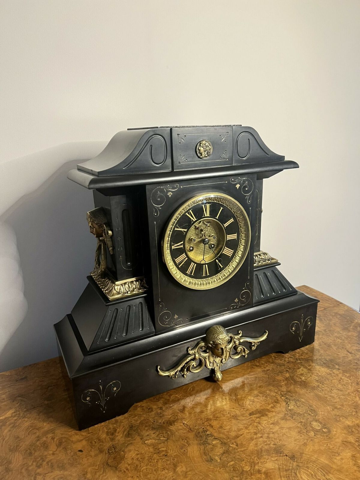 Outstanding Quality Large Victorian Marble Mantle Clock photo furniture