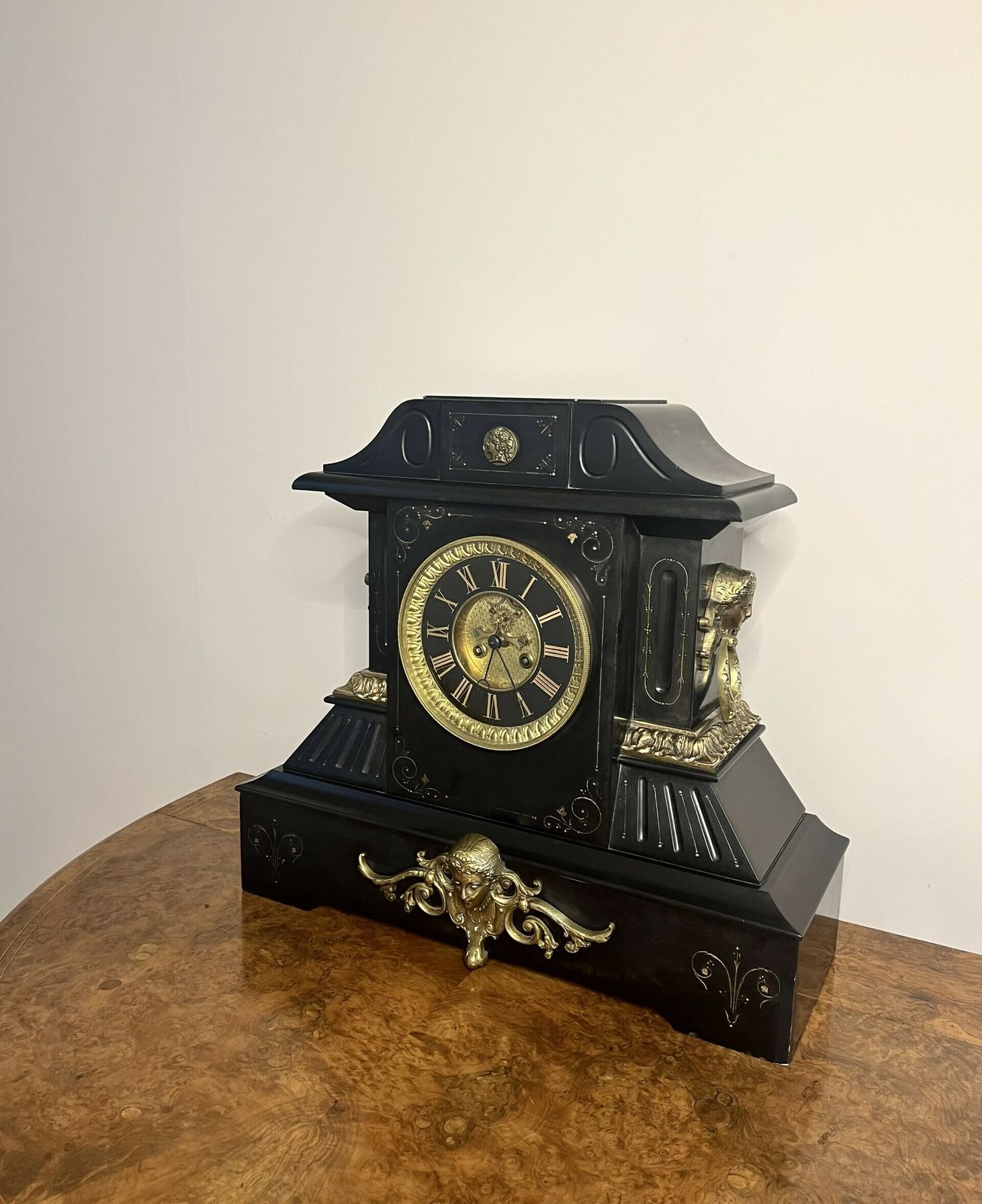 Outstanding Quality Large Victorian Marble Mantle Clock photo for sale