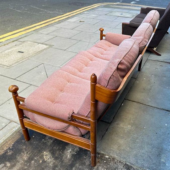 Guy Rogers Teak 3 Seater Sofa, 1970s photo for sale