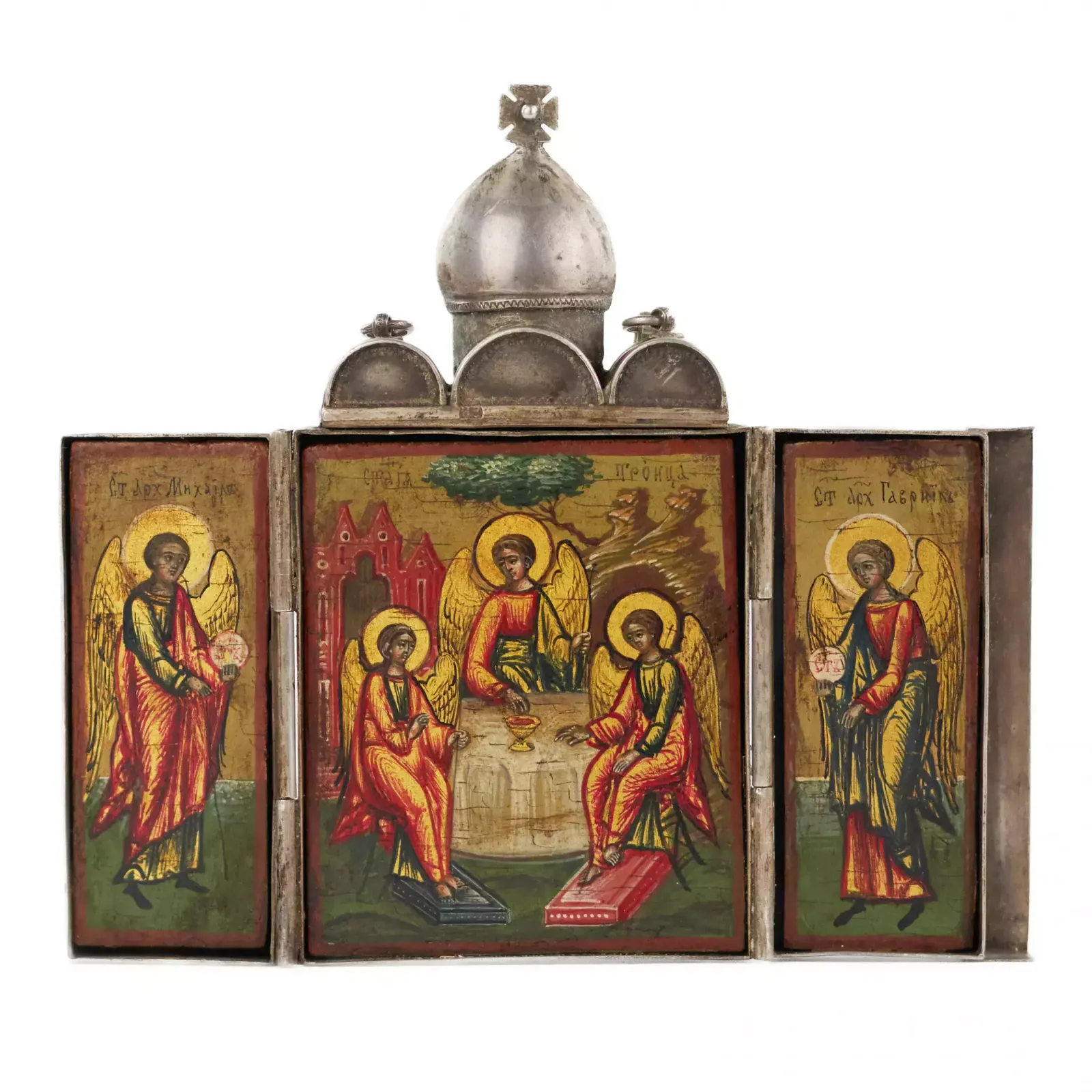 Three Leaf, Silver Folding In The Form Of A Temple. I.V.Zakharov. 1862 Moscow. photo furniture