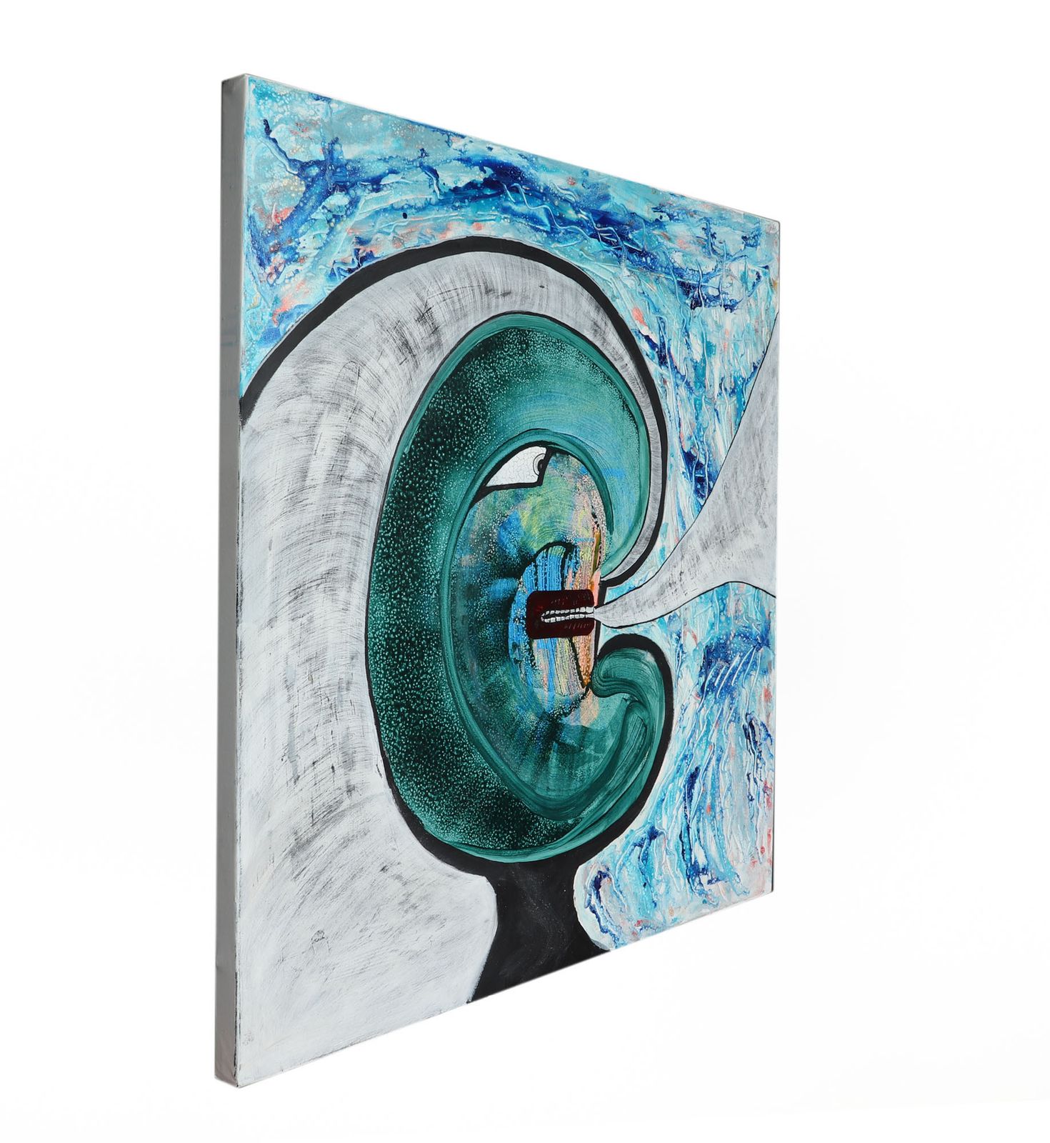 Smoke Head Mixed Media On Canvass By Terry Thomas photo buy