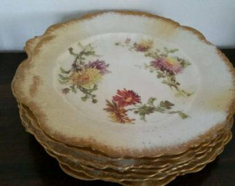 Set Of 7 Antique English Porcelain Plates For Maple & Co Ltd London England Reg 248237 photo furniture