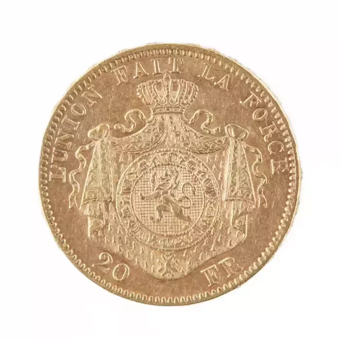 20 Francs Gold Coin Leopold II King Of Belgium. 1874 photo furniture