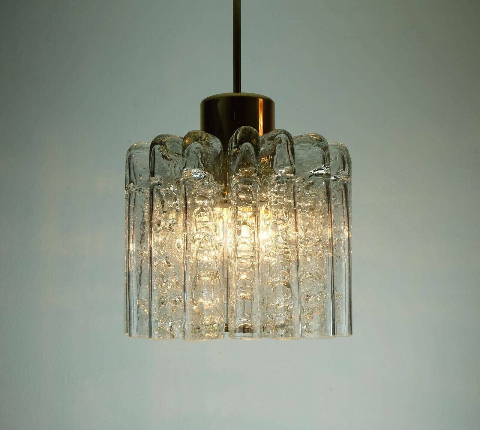 589.5515 Vintage Light Doria Pendant Chandelier With 16 Glass Tubes 1960 photo