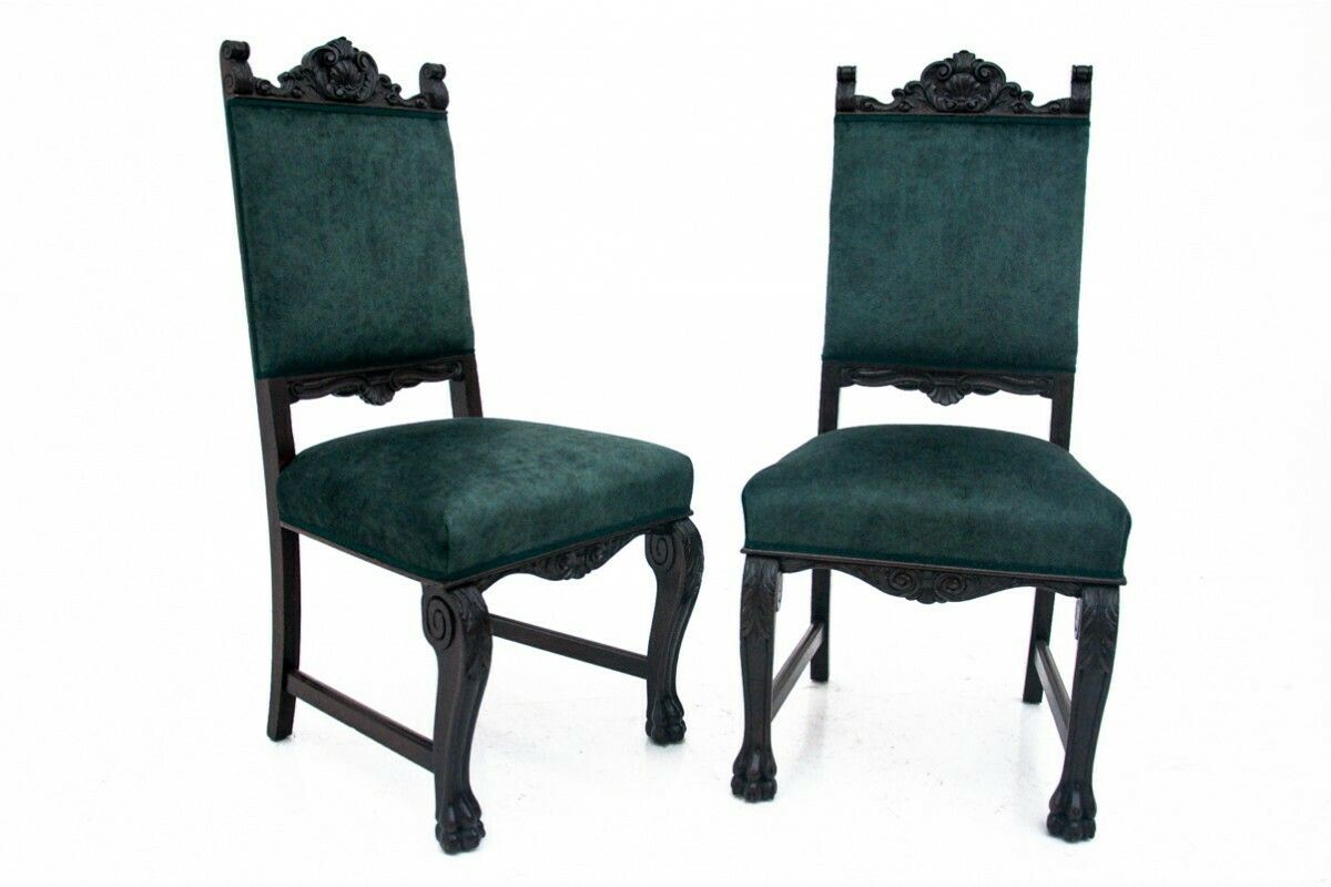 A Pair Of Antique Chairs On Lion's Paws, Western Europe, Circa 1920. photo furniture