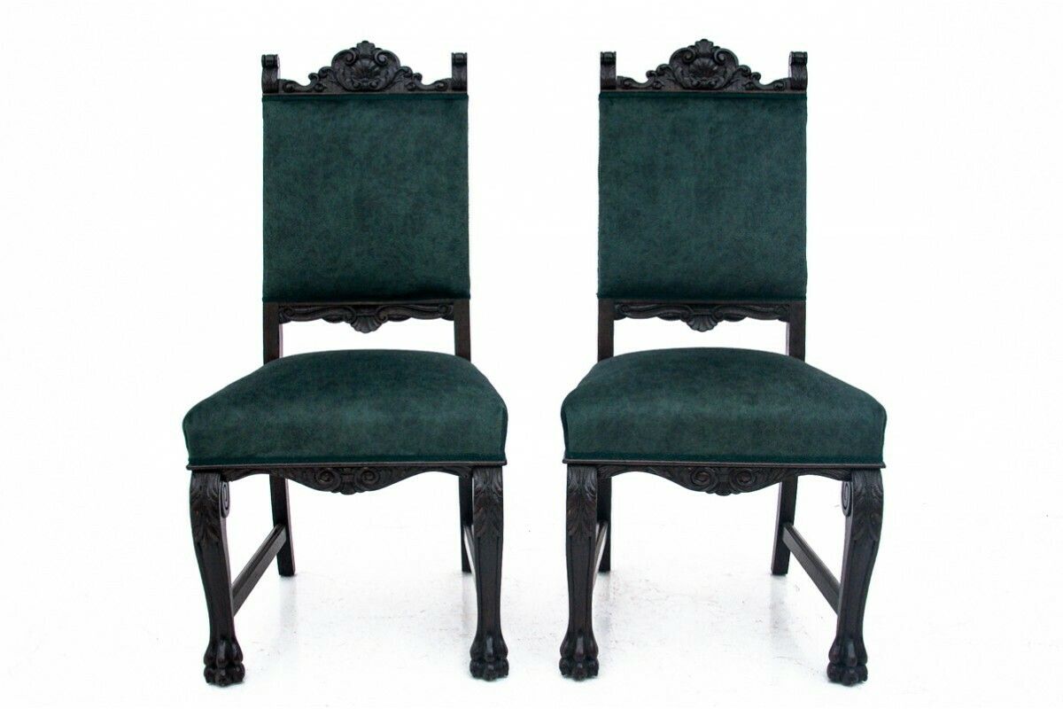 A Pair Of Antique Chairs On Lion's Paws, Western Europe, Circa 1920. photo Furniture