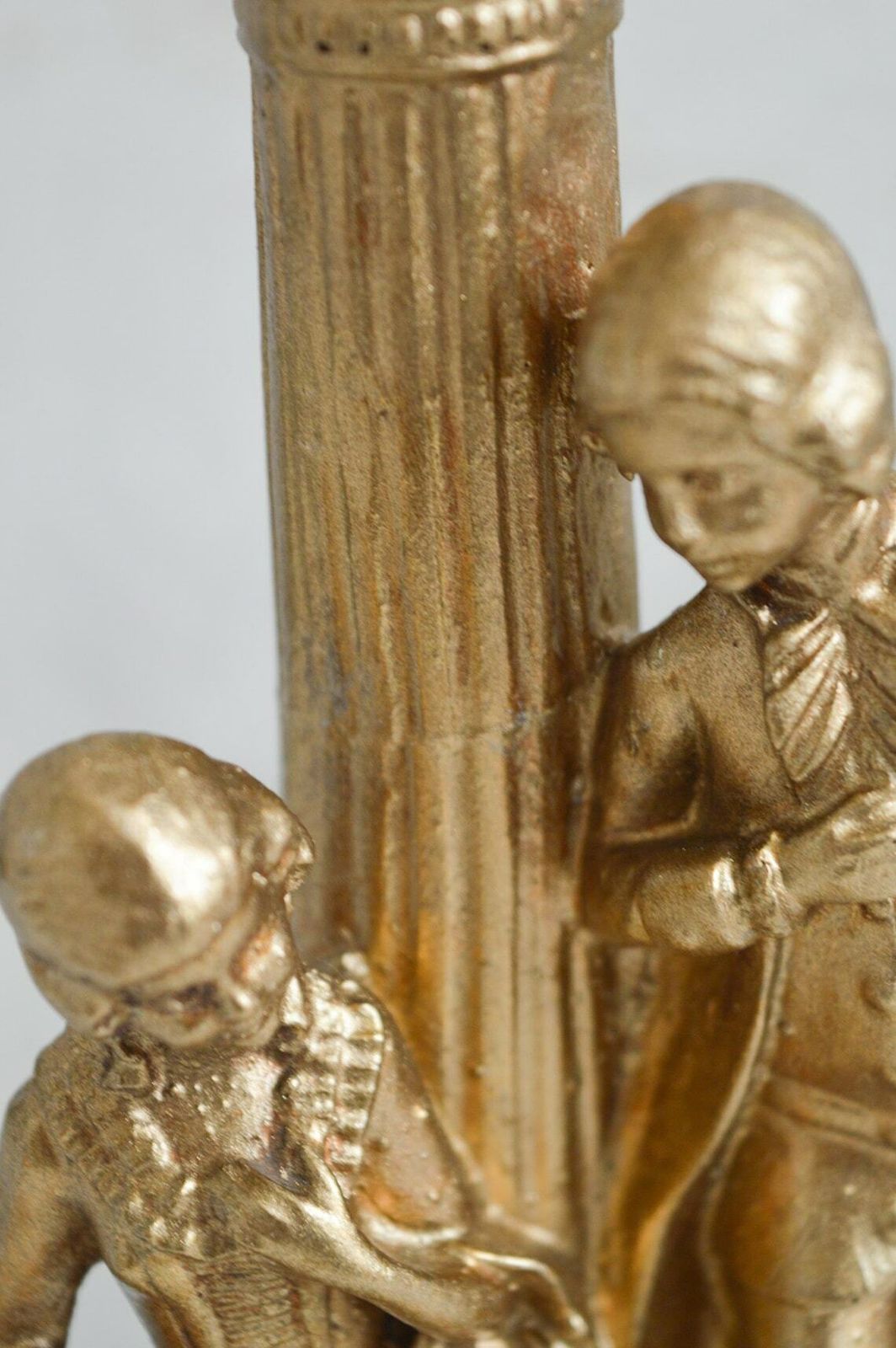 Rare Vintage Gold Victorian Man And Lady Table Lamp 1960s 4 Footed Ornate Figurines Night Light photo buy