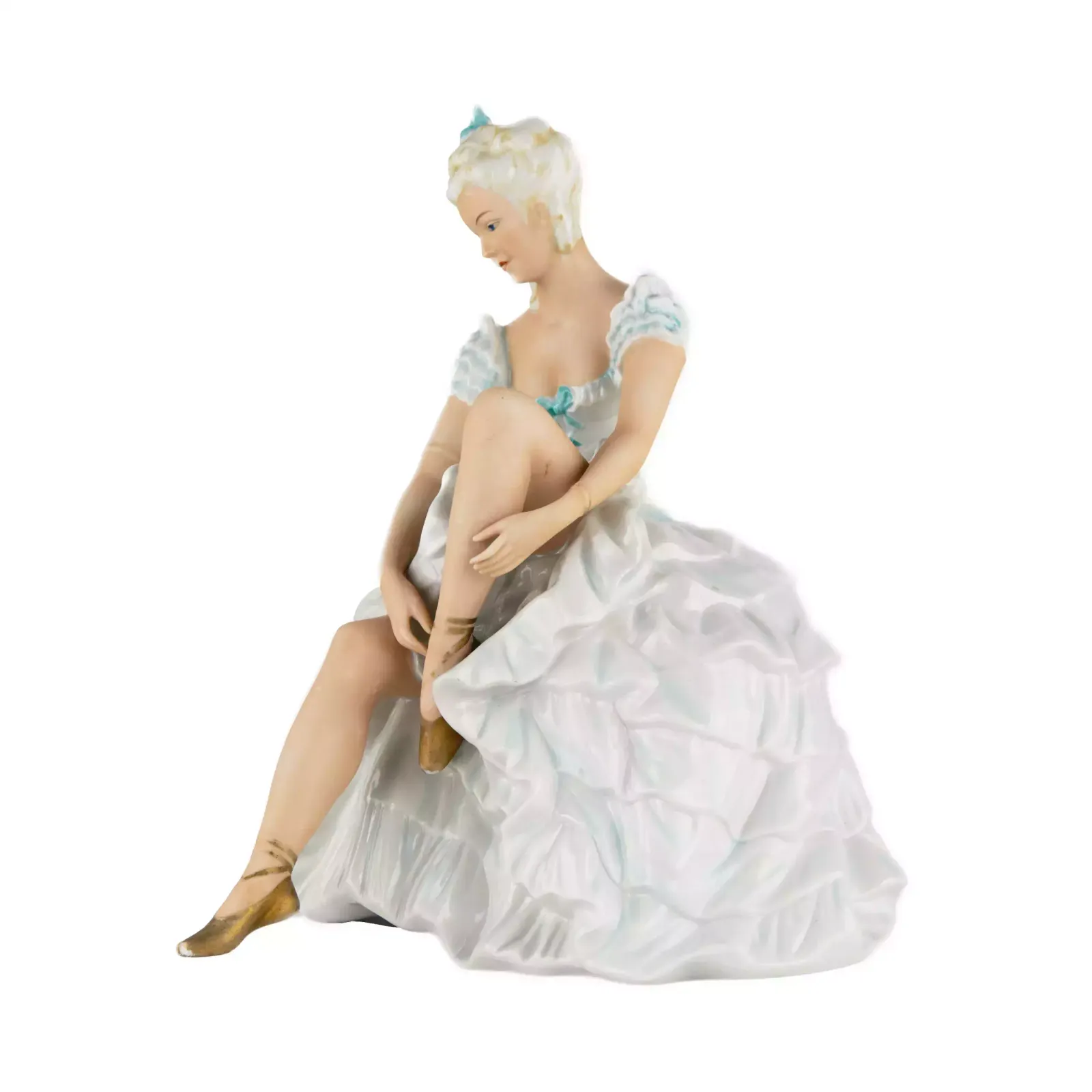 Porcelain Figurine. Ballerina. Unterweissbach. Germany. 1950 1960s photo for sale