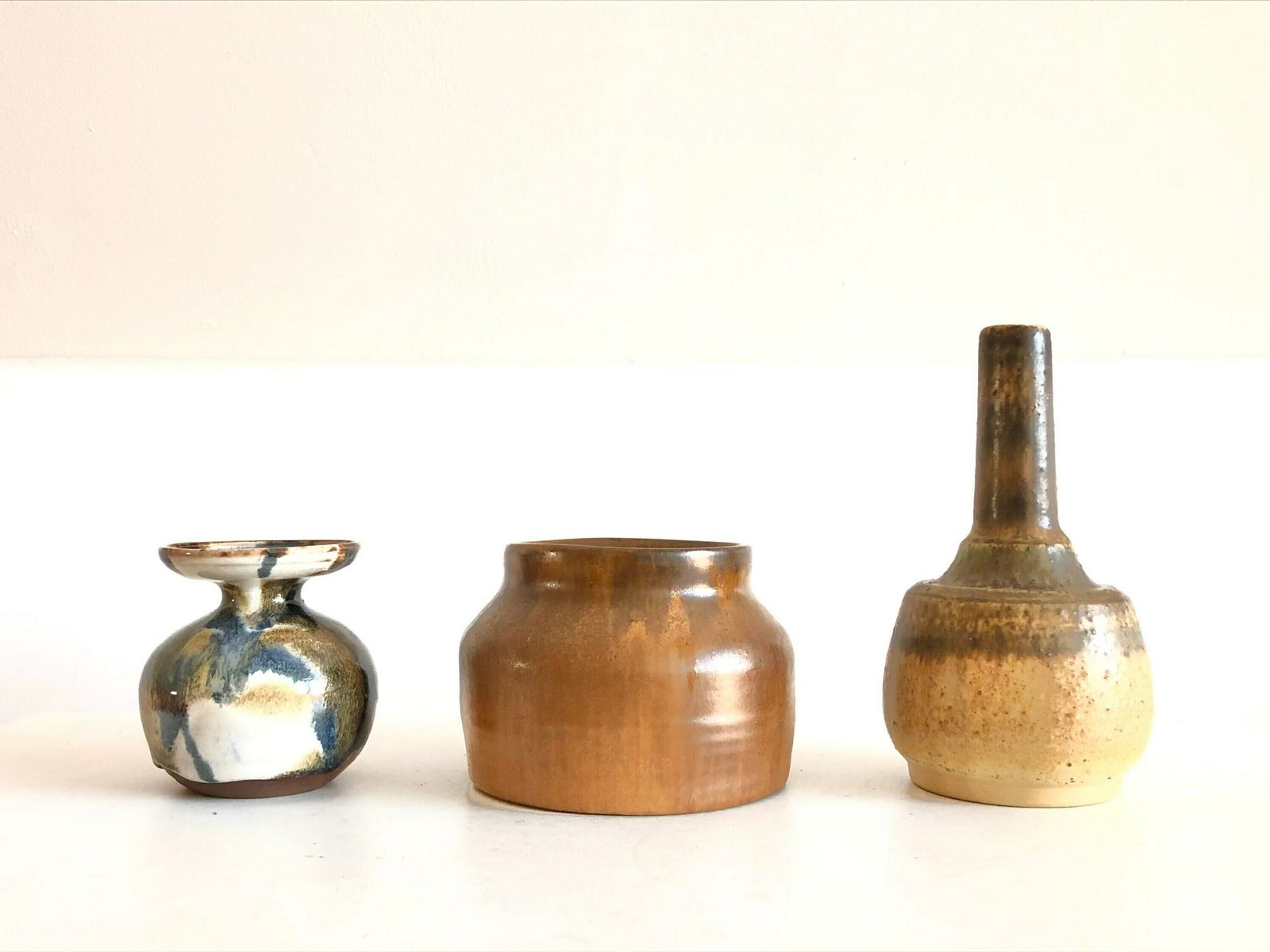 Collection Of Three Mid Century Fine Art Studio Pottery From Denmark