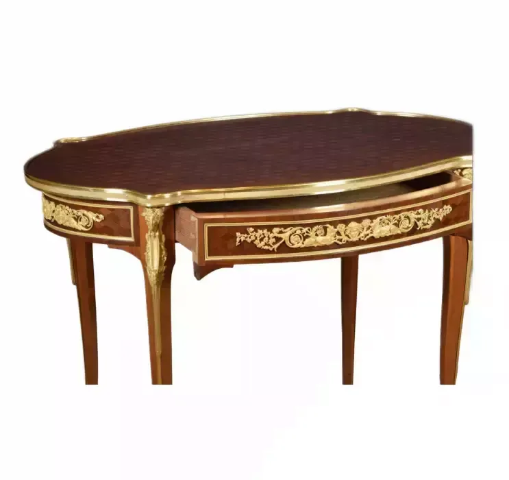 Oval Coffee Table In Louis XVI Style, Model Adam Weisweiler. France 19th Century photo Furniture