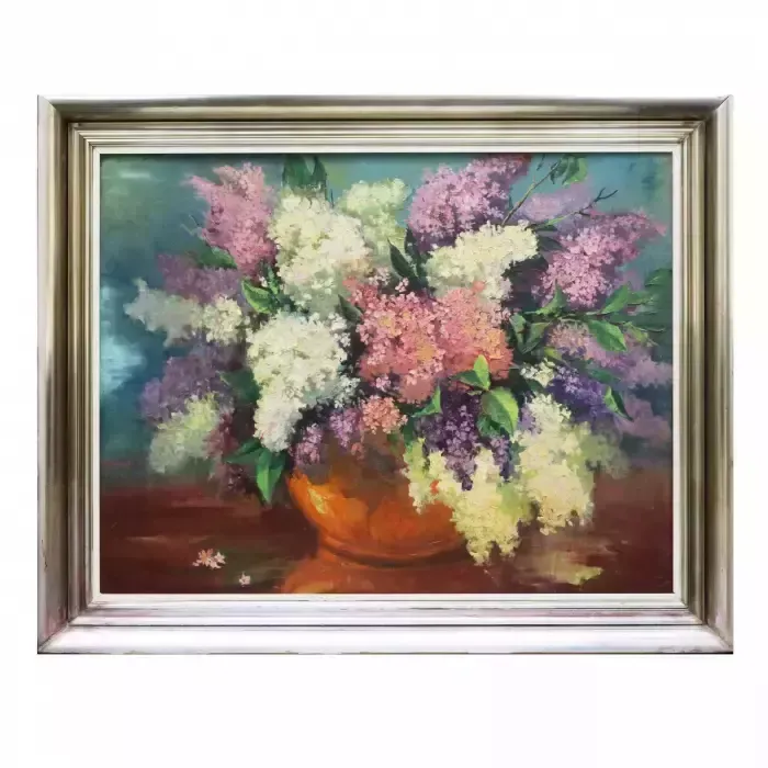 Painting Bouquet Of Lilacs. 1950s.