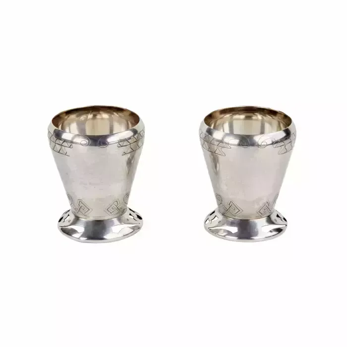 A Pair Of Russian Silver Vases In The Art Nouveau Style. photo for sale