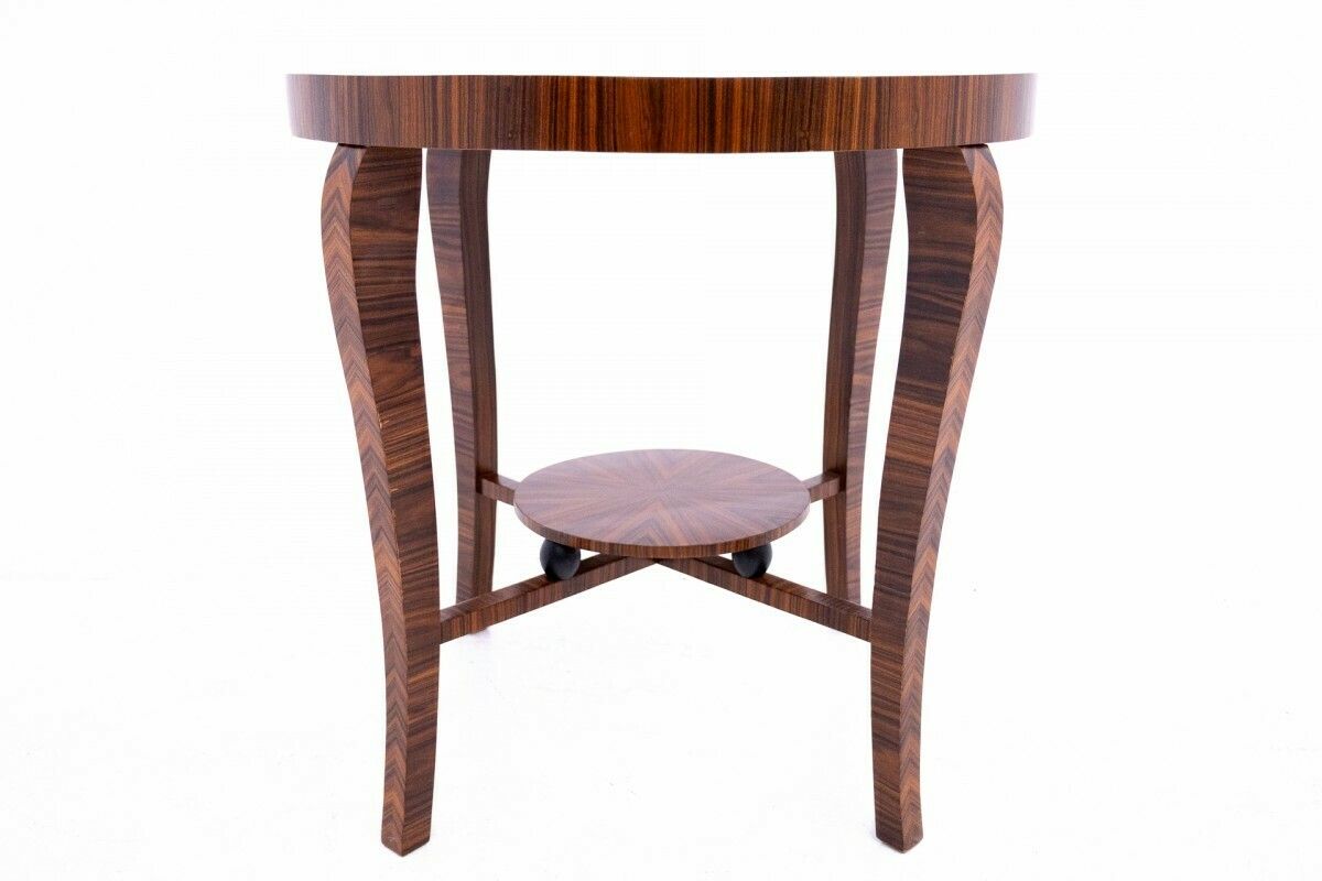 Round Art Deco Coffee Table, Poland, Mid 20th Century. After Renovation. photo furniture