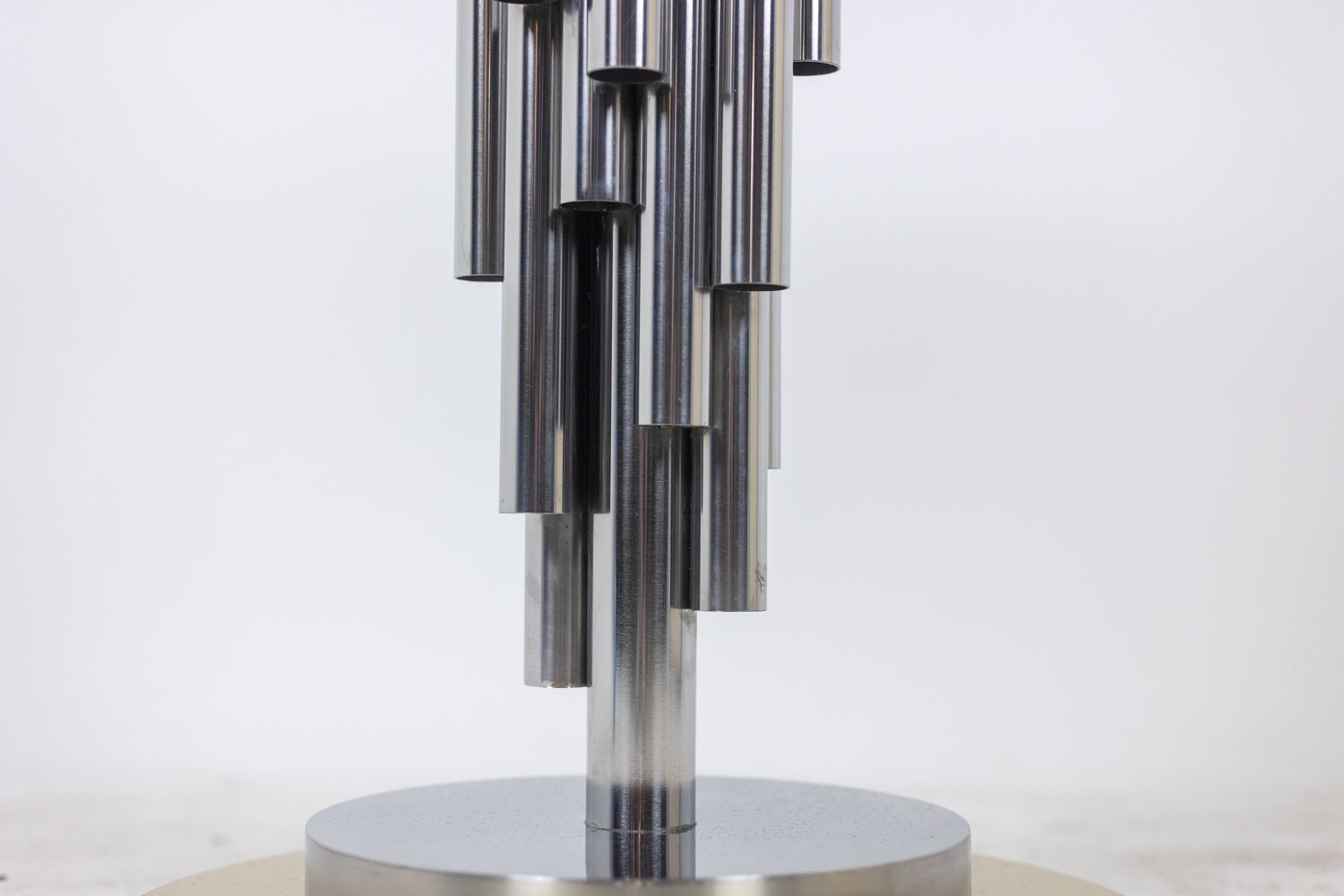 “Organ” Pedestal Table In Chromed Metal. 1970s. photo buy