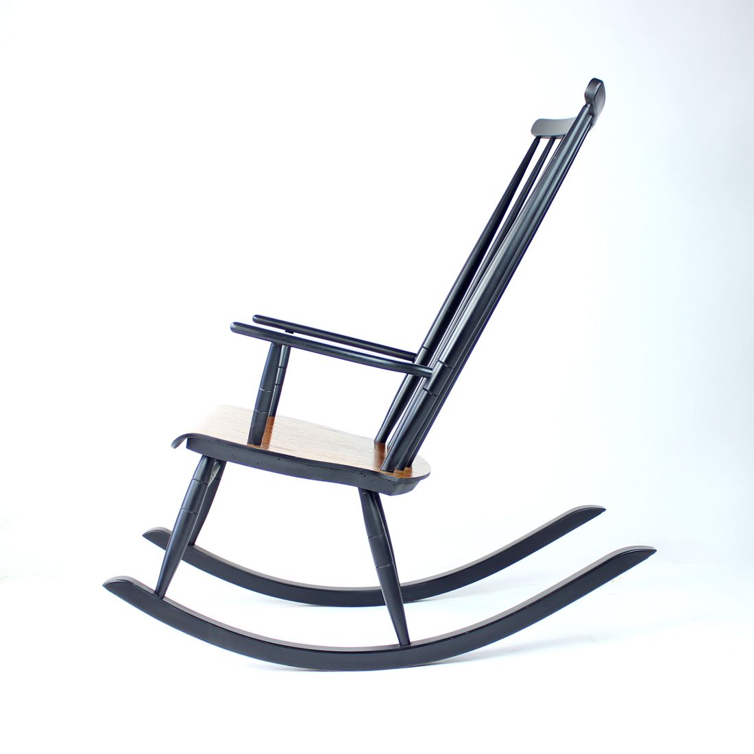 1960s Varjosen Puunjalostus Beech Rocking Chair, Finland photo Furniture