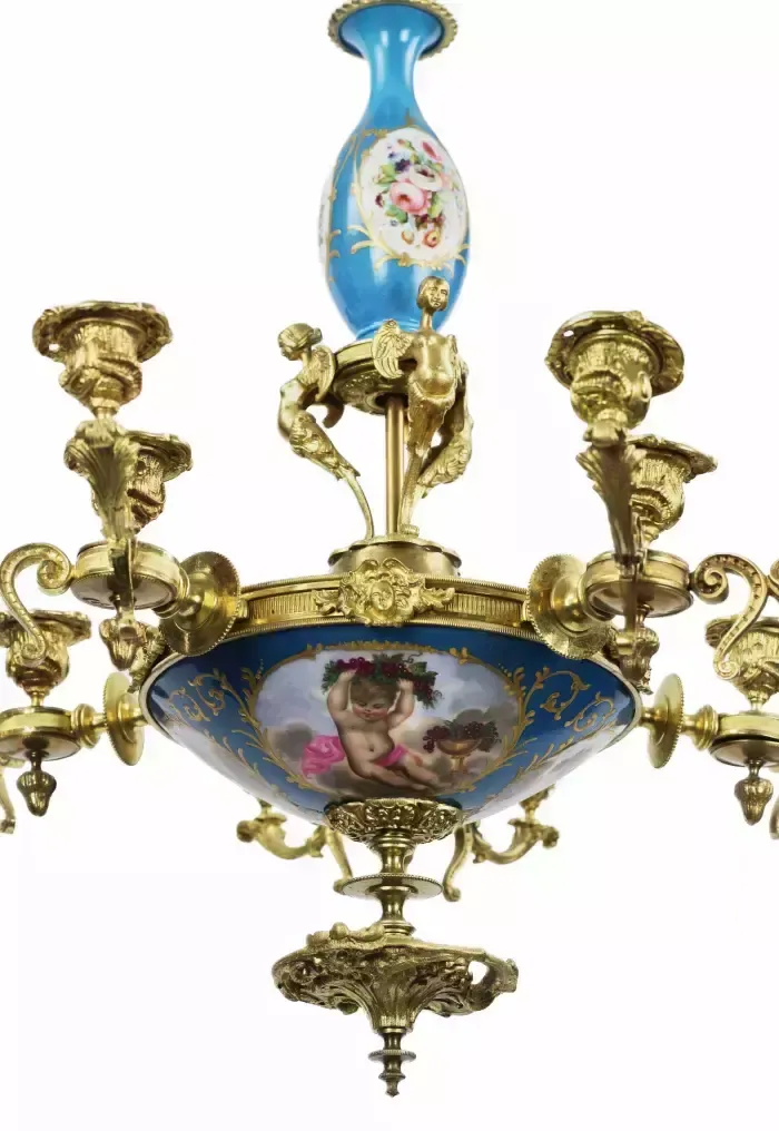 Chandelier With 15 Candles In Louis XVI Style. Sevres. photo furniture