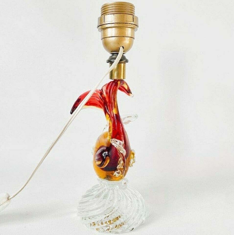 photo for sale Artistica Murano Ccc Murano Glass Fish Lamp Base 1960's Fish Lamp