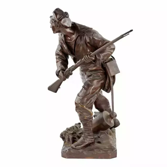 Onisme Aristide Croisy. Bronze Figure Of A Brave, Military Sailor. photo furniture