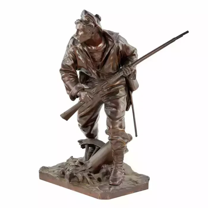 Onisme Aristide Croisy. Bronze Figure Of A Brave, Military Sailor. photo for sale