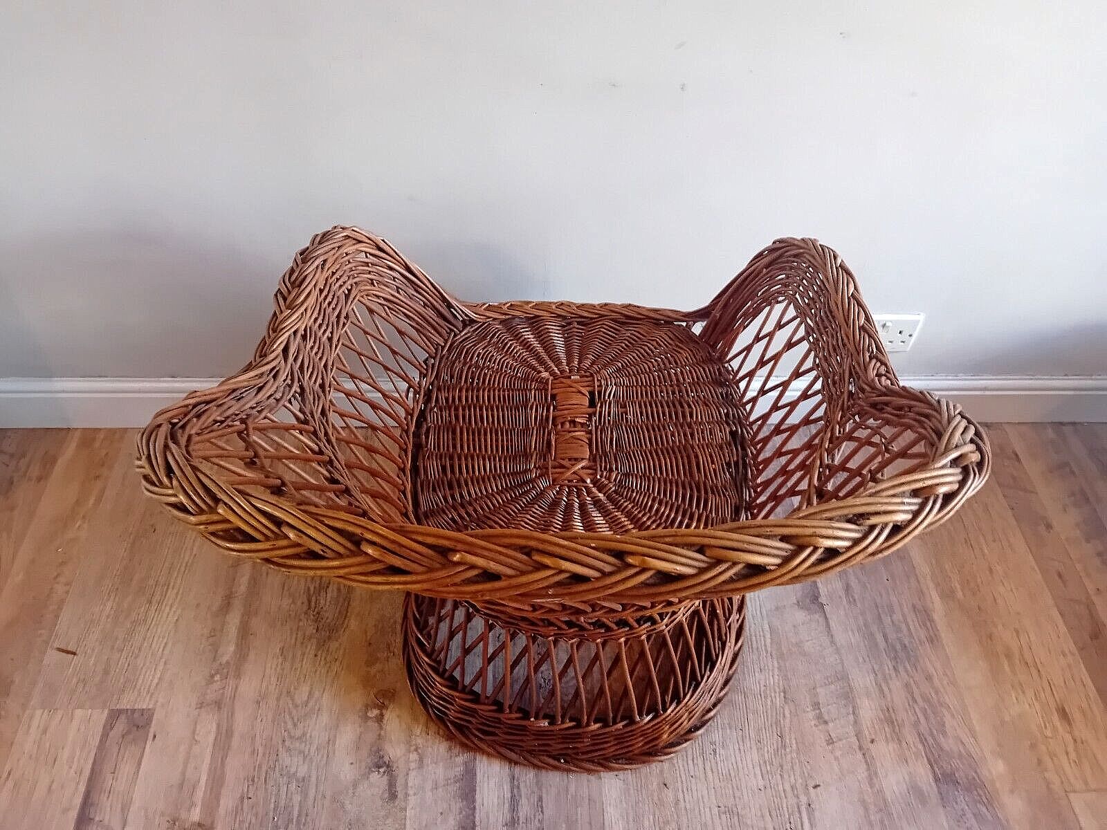Super 1970's Cane/Rattan Boho Chic Mid Century Armchair/ Bucket/ Lounge Chair photo 175.0