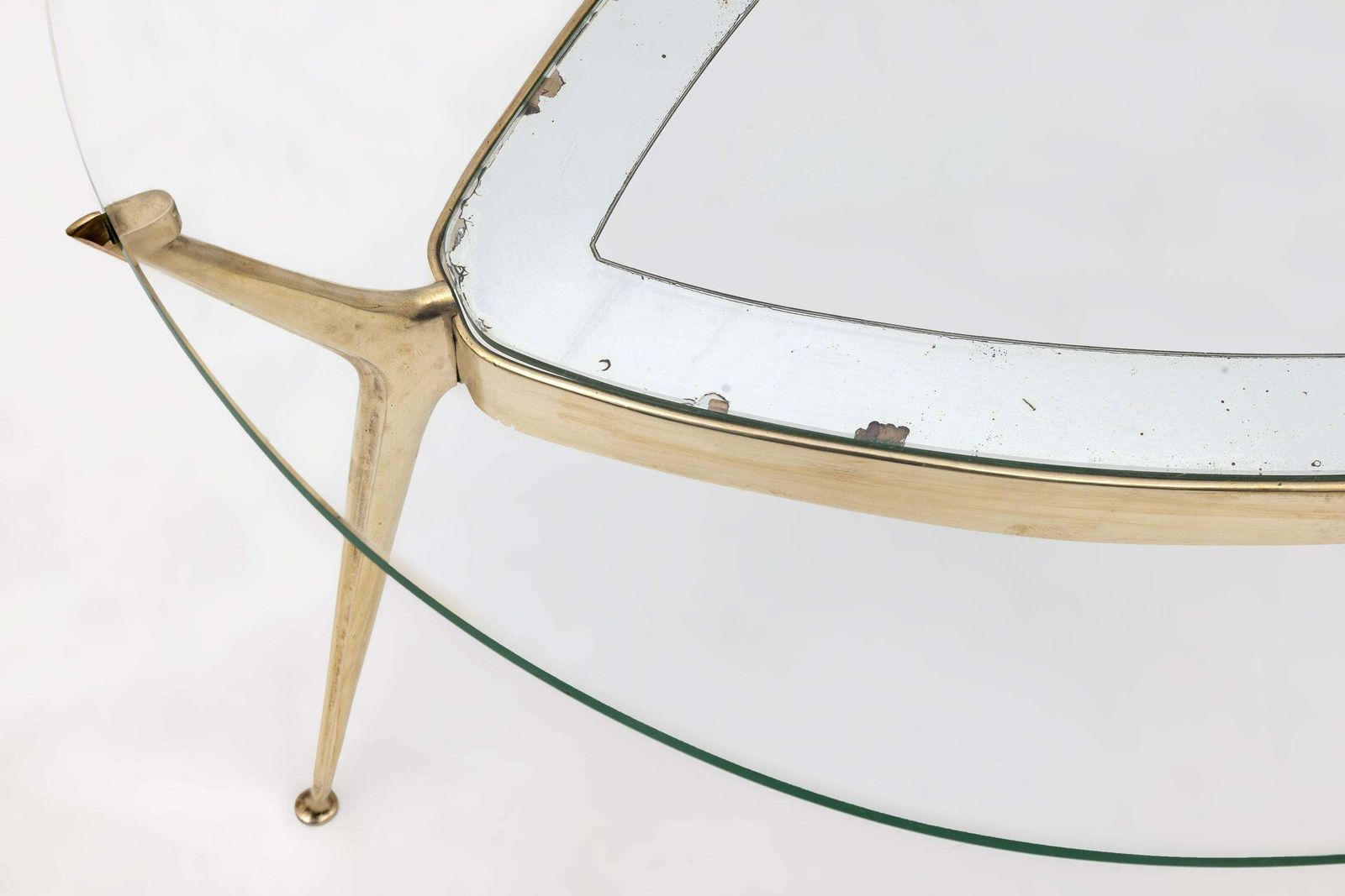 Cesare Lacca Italian Bronze And Glass Coffee Table By Fontana Arte, 1950s photo 3326.0