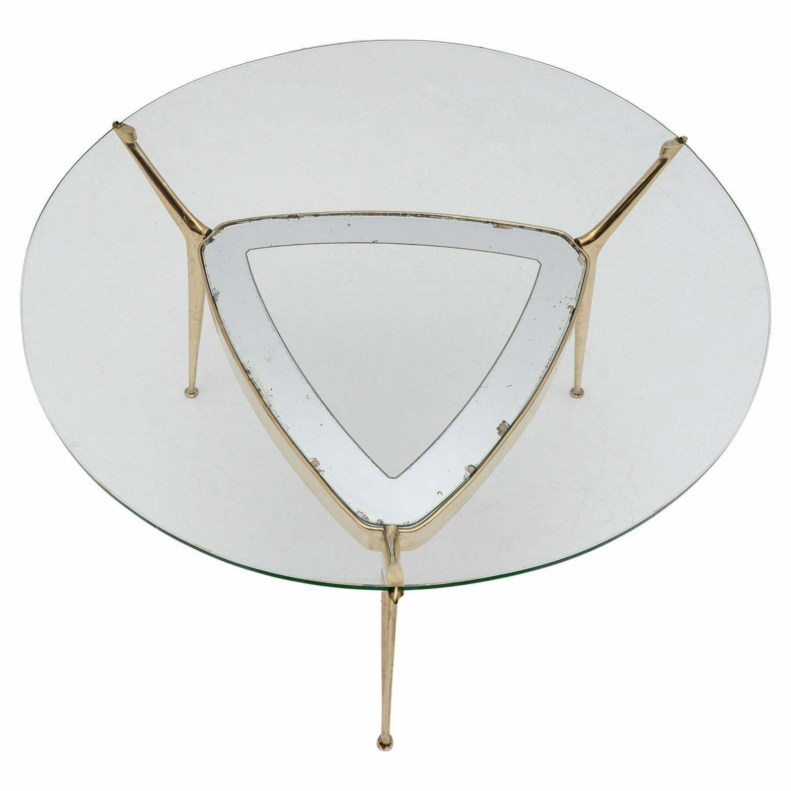 Cesare Lacca Italian Bronze And Glass Coffee Table By Fontana Arte, 1950s photo vinterior