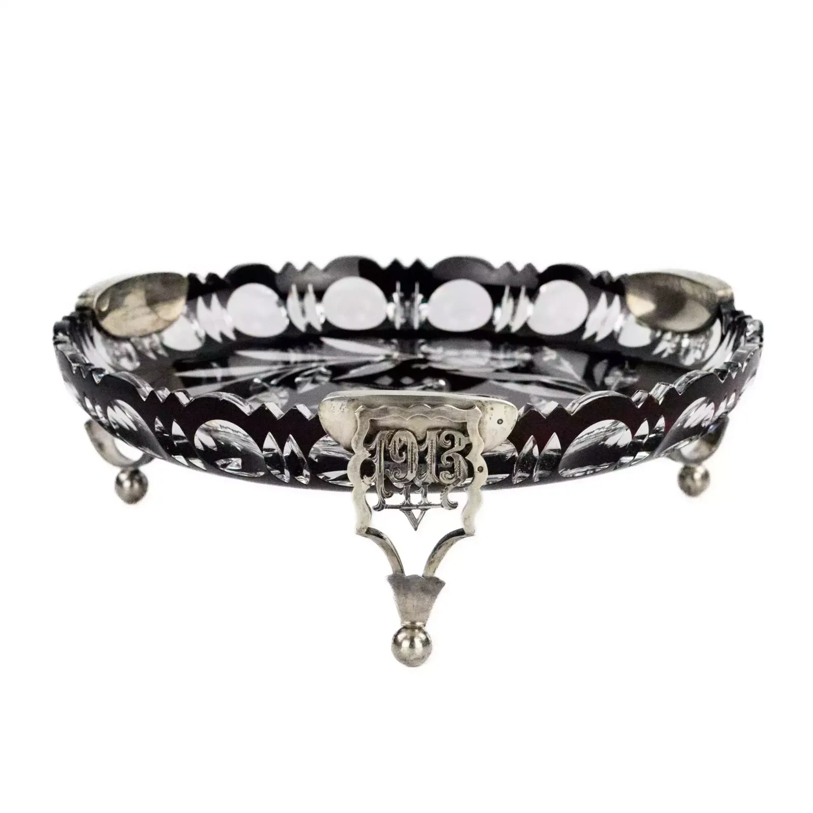 An Original Crystal Dish On Silver Legs. Latvian Version Of Art Deco From The 1930s photo furniture