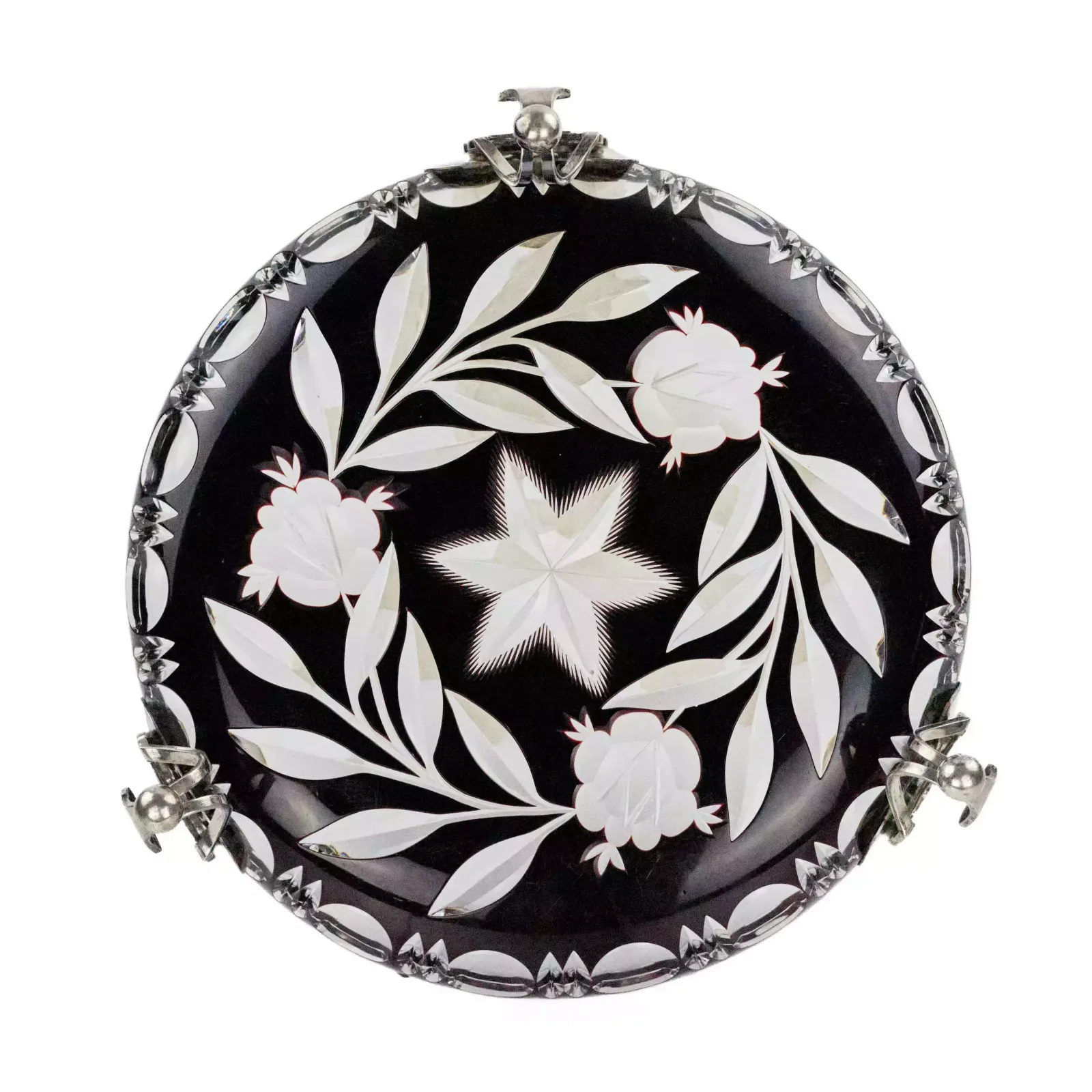 An Original Crystal Dish On Silver Legs. Latvian Version Of Art Deco From The 1930s photo vinterior