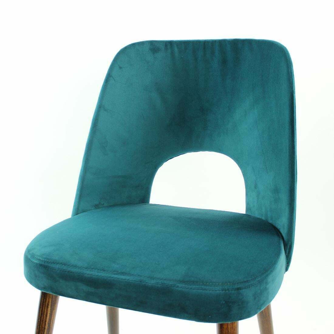 photo vintage 5 Dining Chairs By Oswald Haerdtl In Velvet For Ton, Czechoslovakia 1950s