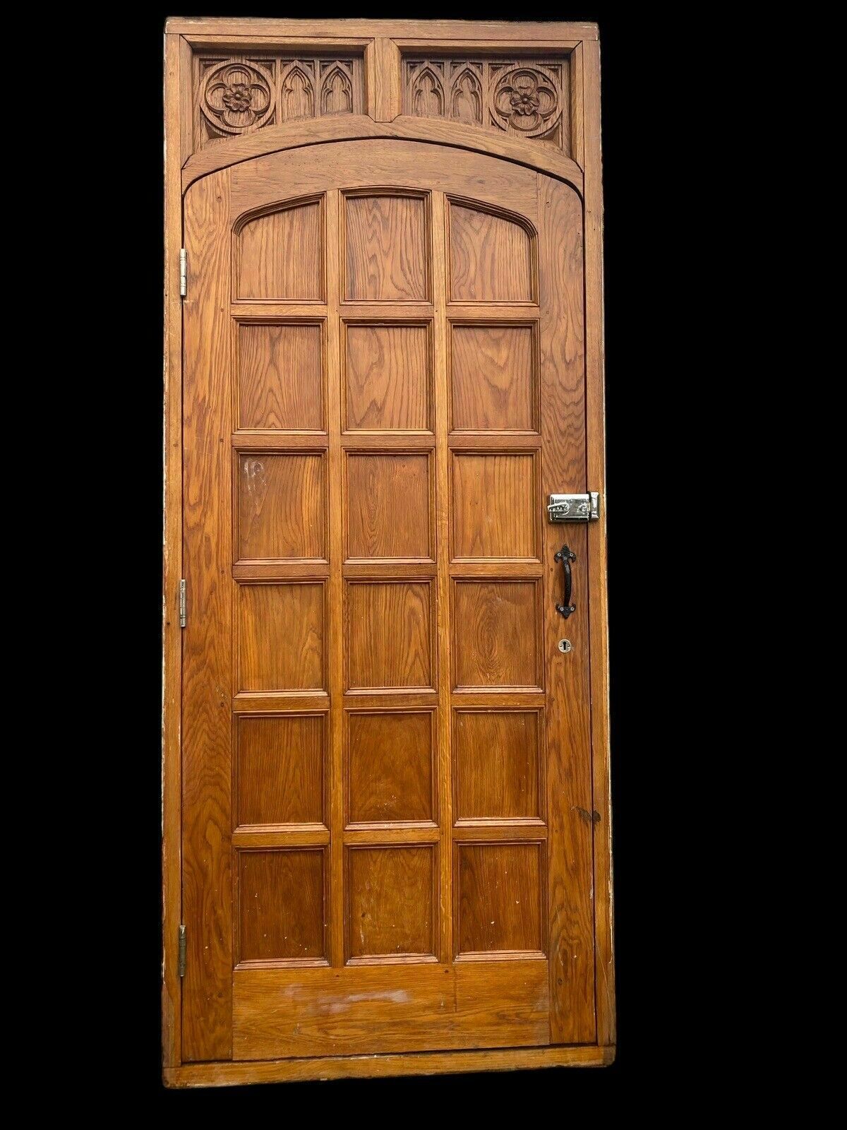 Grand Solid Oak Front Door +Frame Reclaimed Bespoke Tudor Gothic Carved Wood Old photo buy