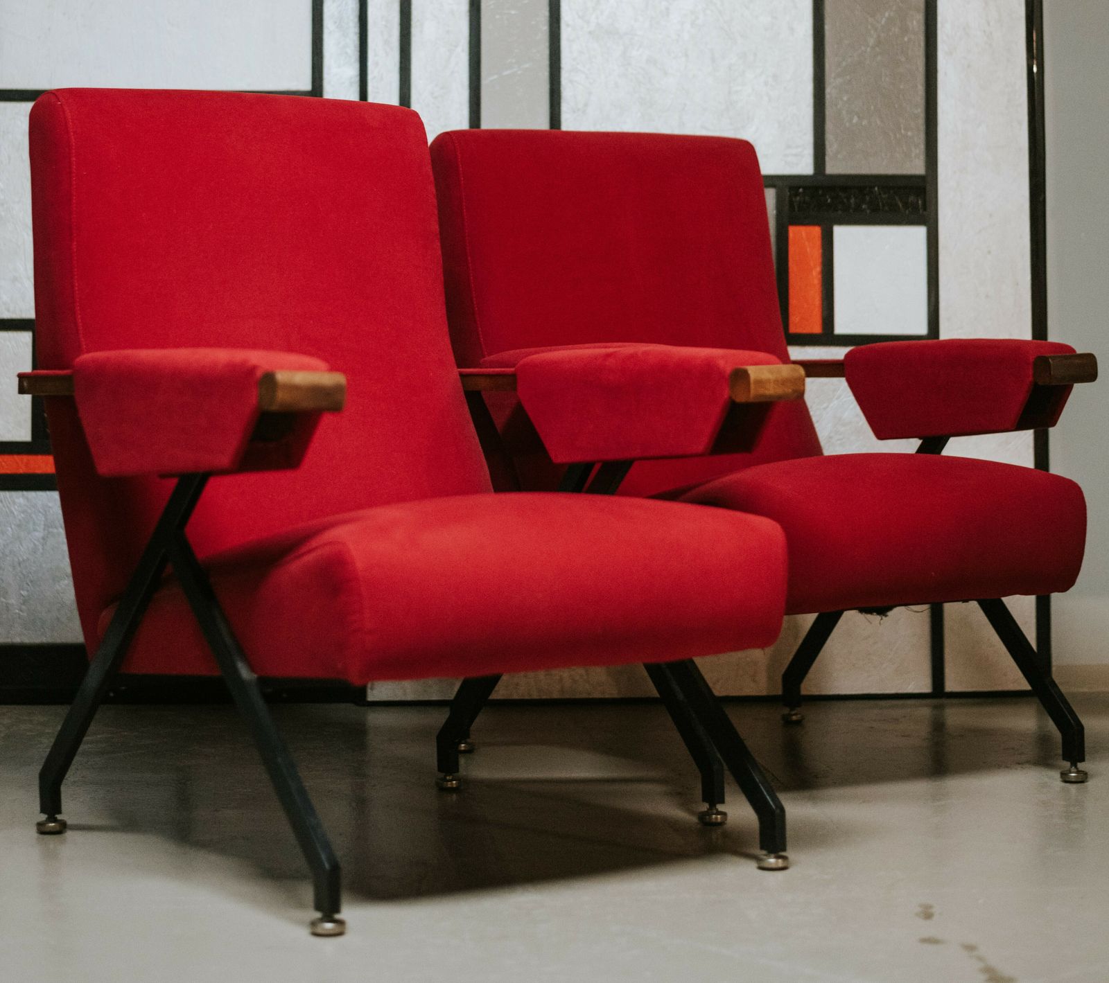 Set Of 2 Reclining Armchairs In Alcantara, Italy, 1960s photo furniture