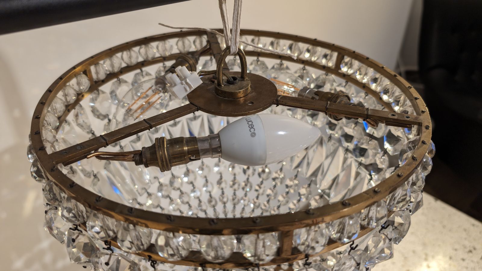 20th Century Tent And Bag Cut Glass Chandelier photo furniture