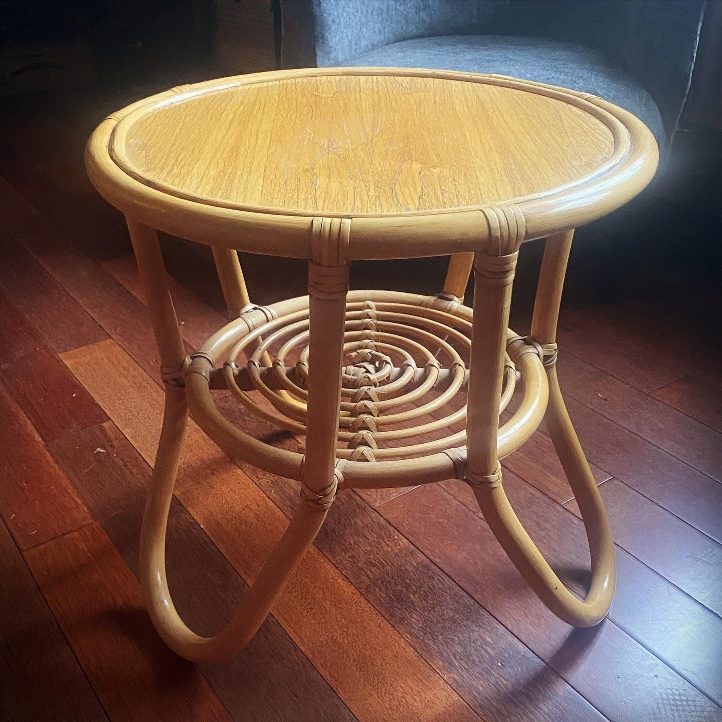Vintage Mid Century Bamboo Coffee Table photo furniture