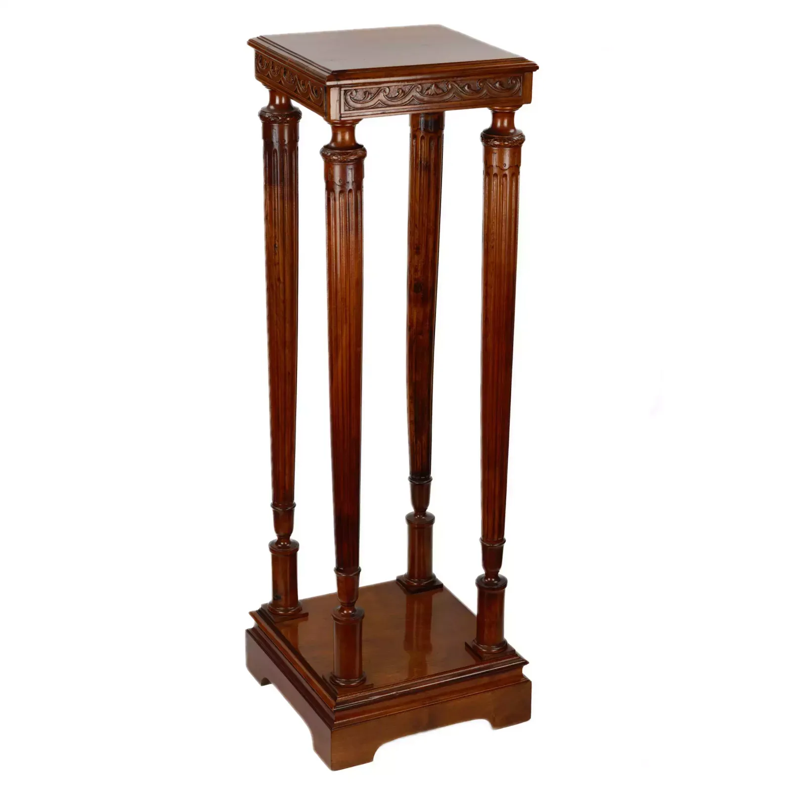 Wooden Console Made Of Solid Walnut In Art Deco Style. Early 20th Century.