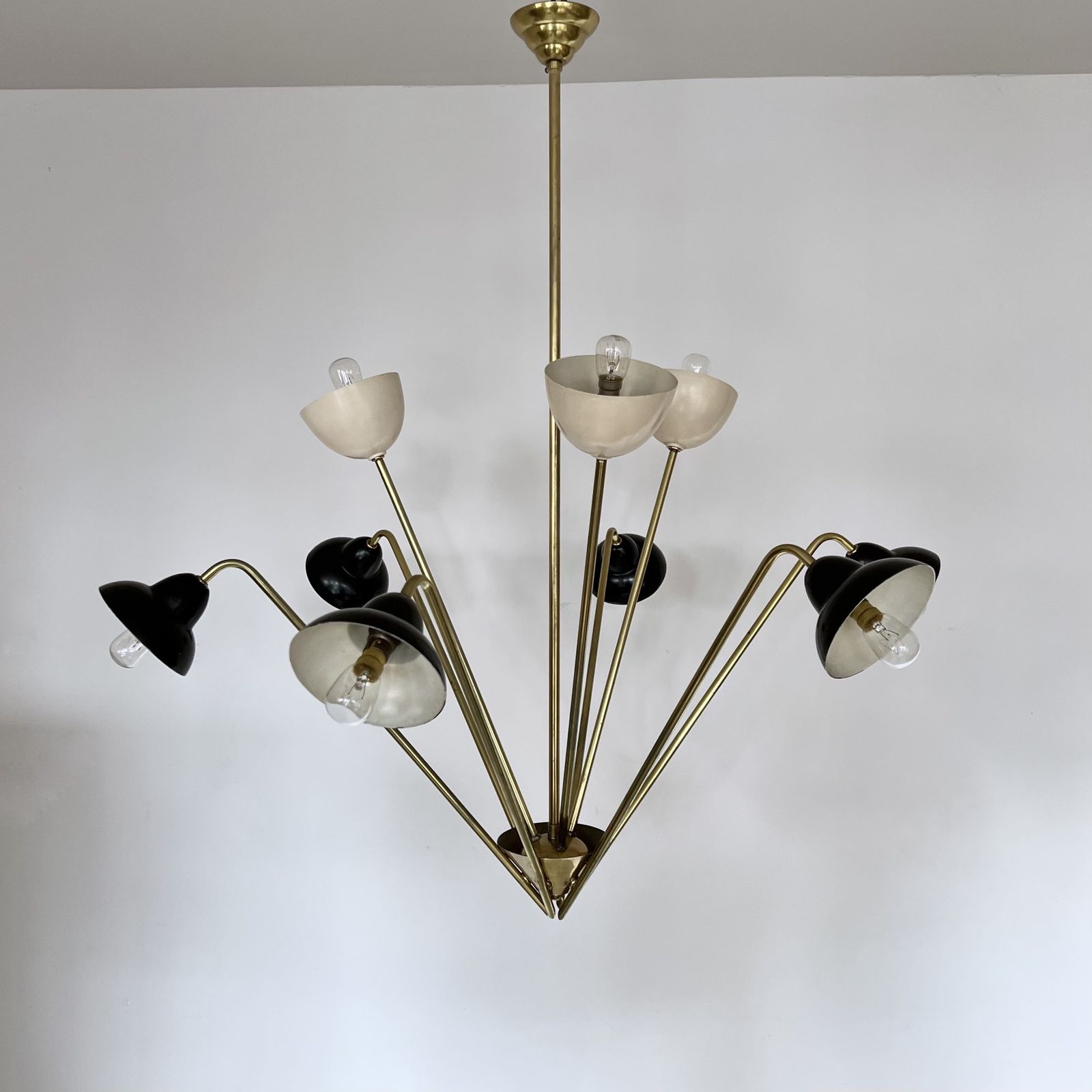 Mid Century Italian Brass Sputnik Chandelier photo Lighting
