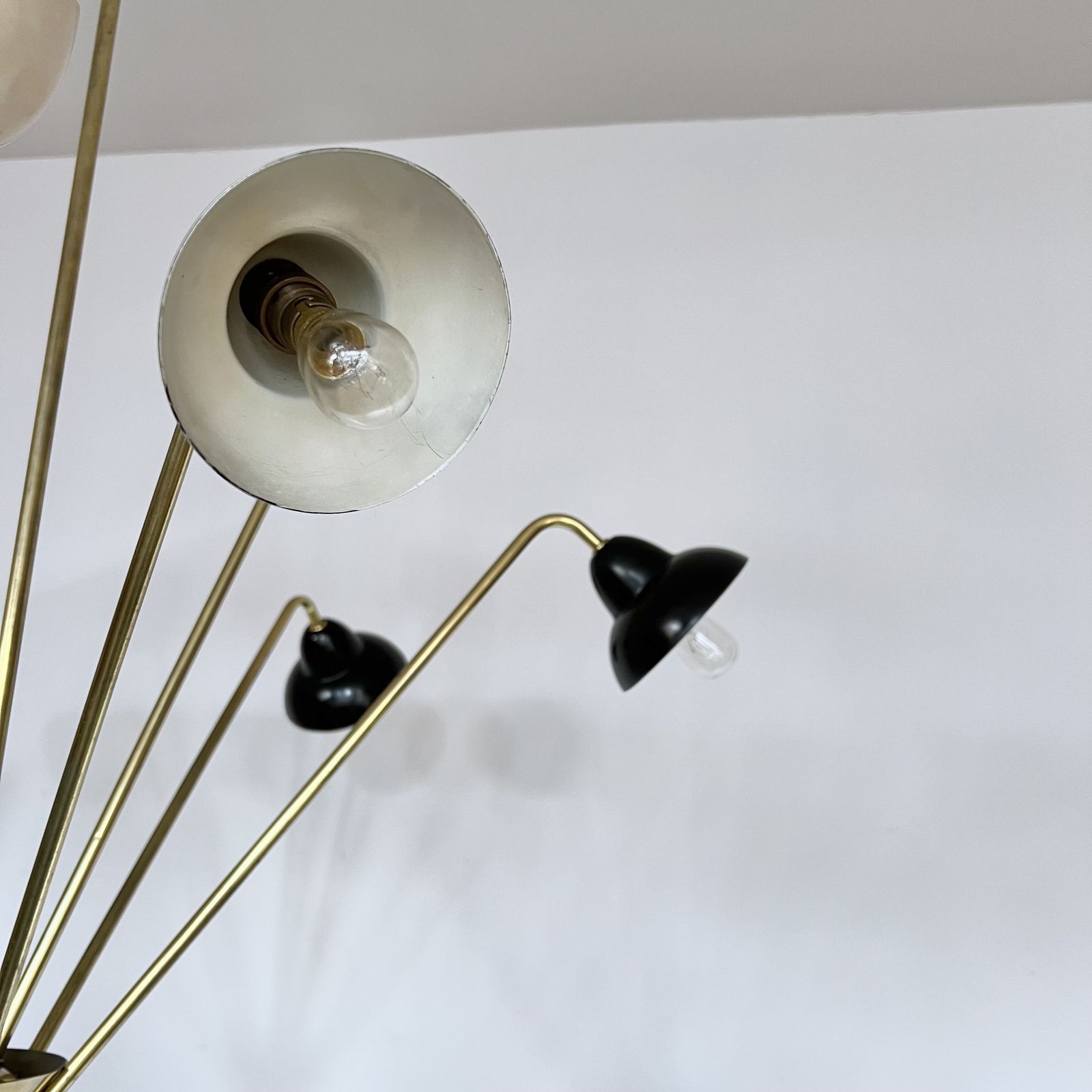 Mid Century Italian Brass Sputnik Chandelier photo vinterior