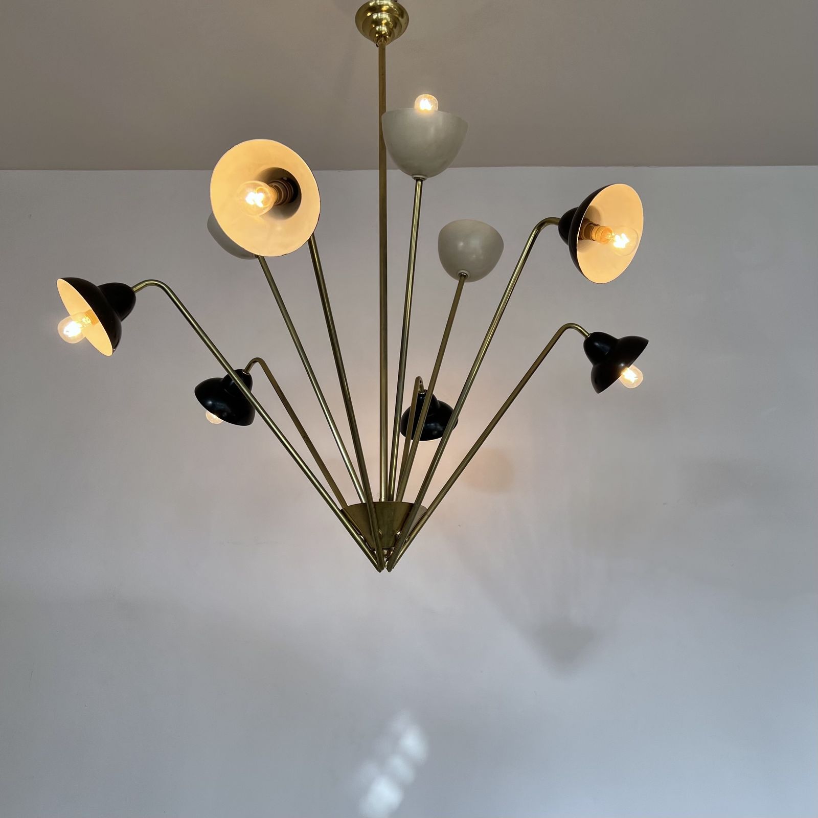 photo for sale Mid Century Italian Brass Sputnik Chandelier