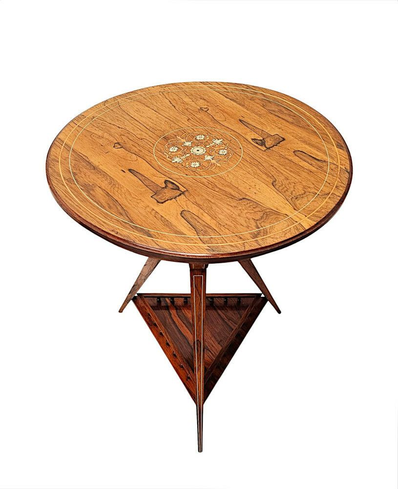 A Fabulous Edwardian Inlaid Rosewood Lamp Or Occasional Table photo Furniture