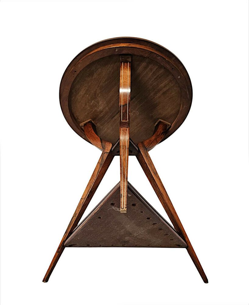 A Fabulous Edwardian Inlaid Rosewood Lamp Or Occasional Table photo vinterior