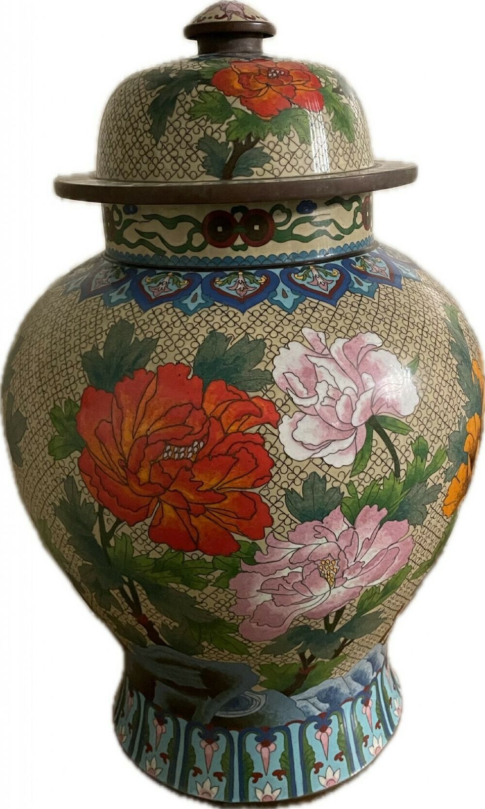 Large Cloisonné Vase And Cover Circa 1910 photo furniture